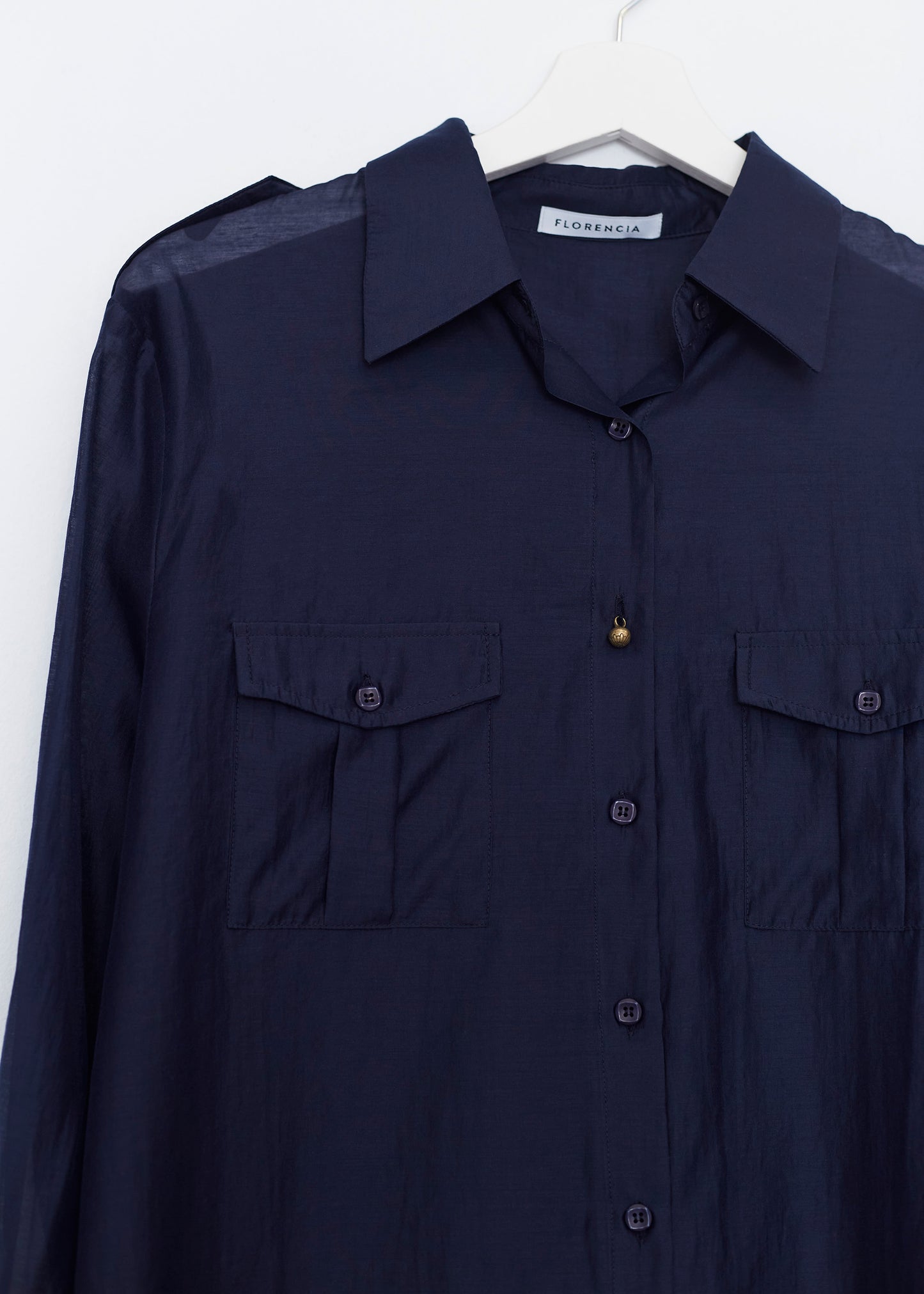 Organza shirt with pockets