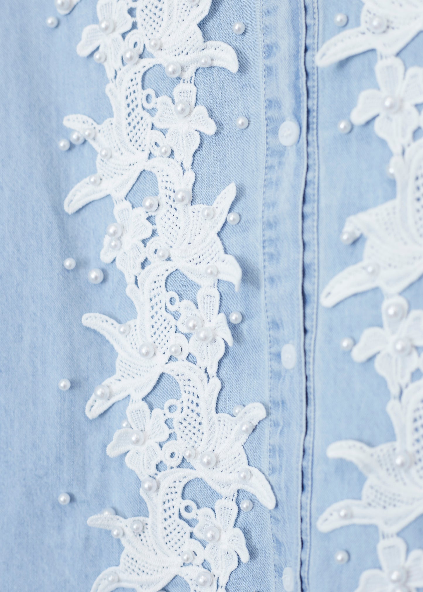 Camisa denim perlas