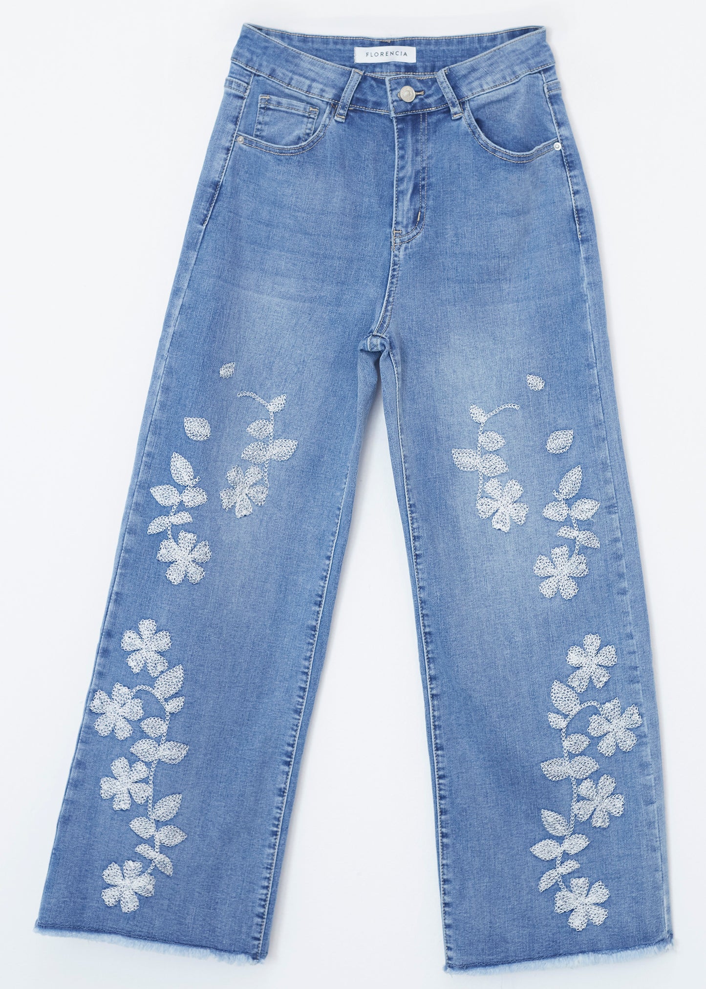 Jeans bordados rectos