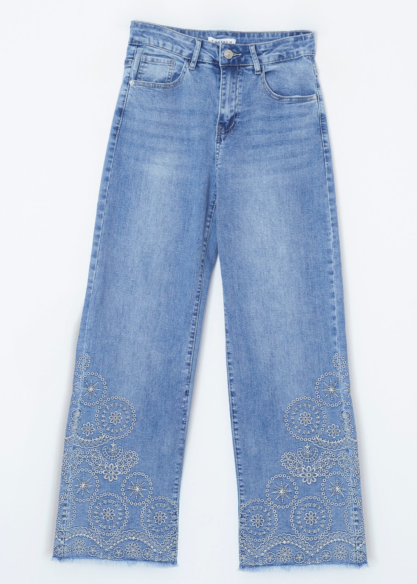 Jeans rectos bordados