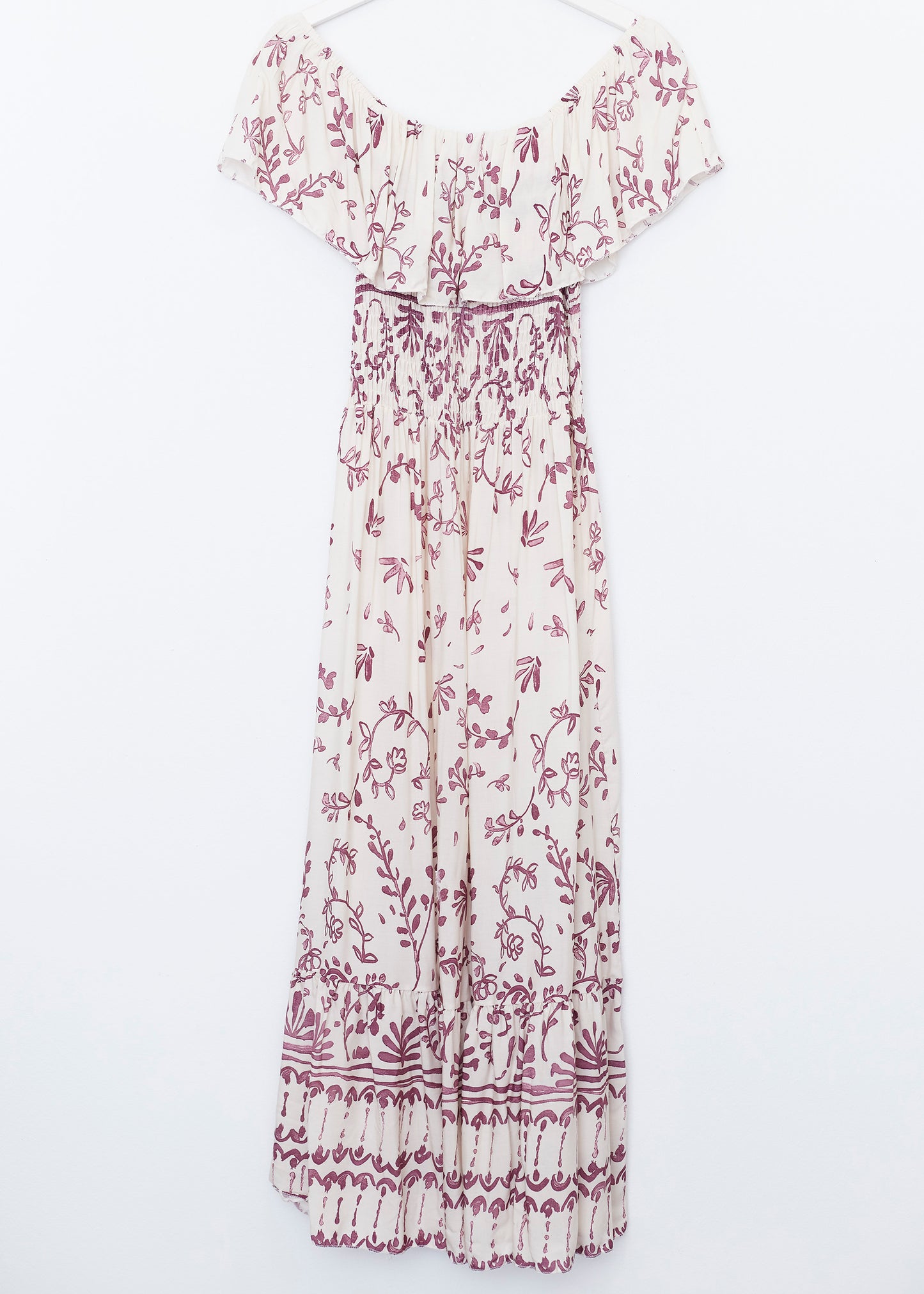 Vestido fruncido ramas