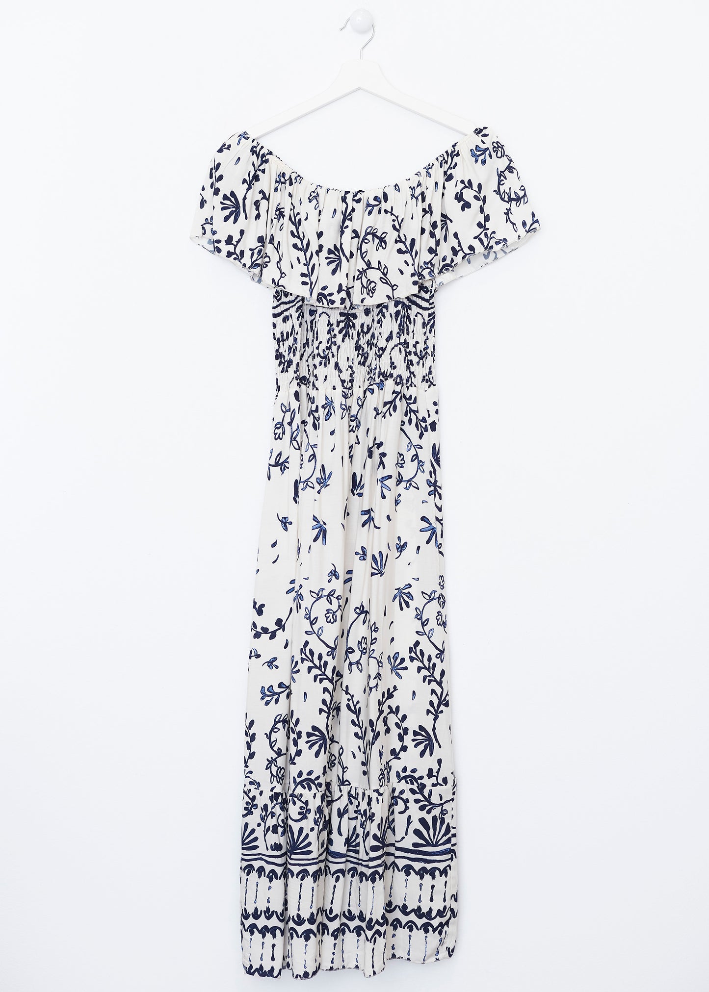 Vestido fruncido ramas