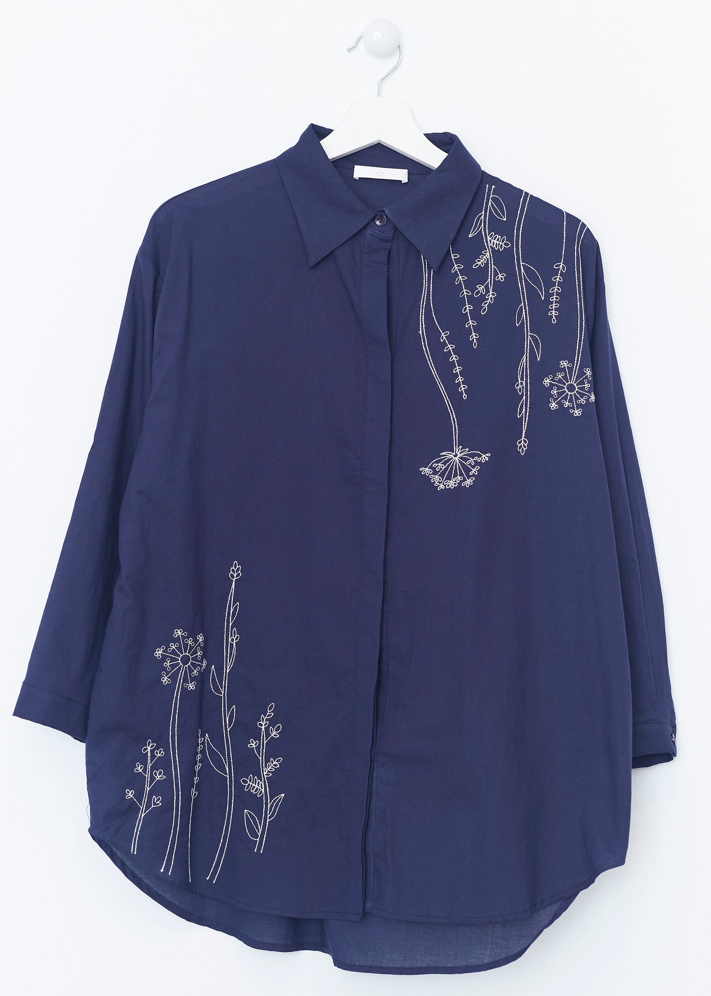 Floral embroidered shirt