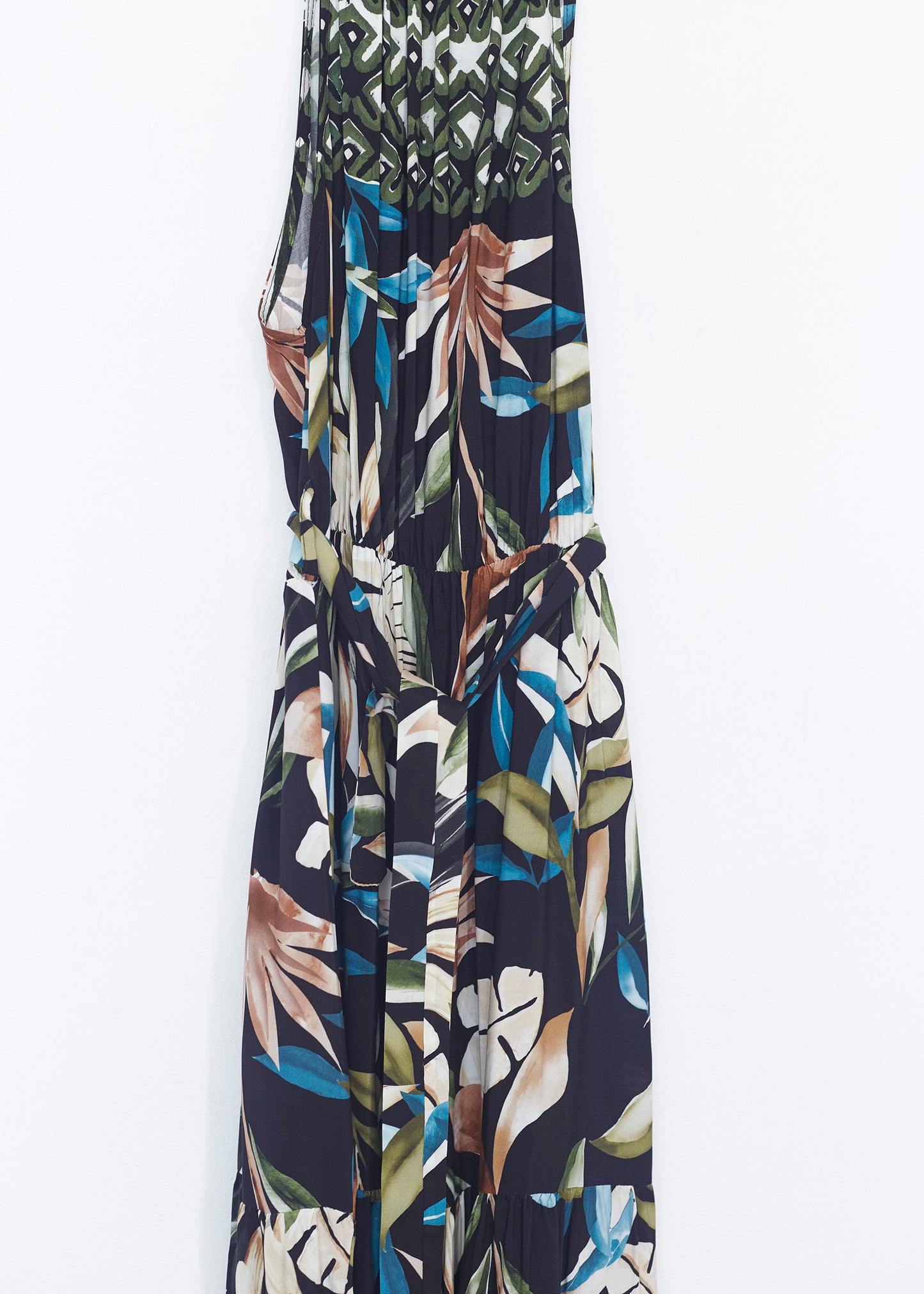 Leaves halter dress