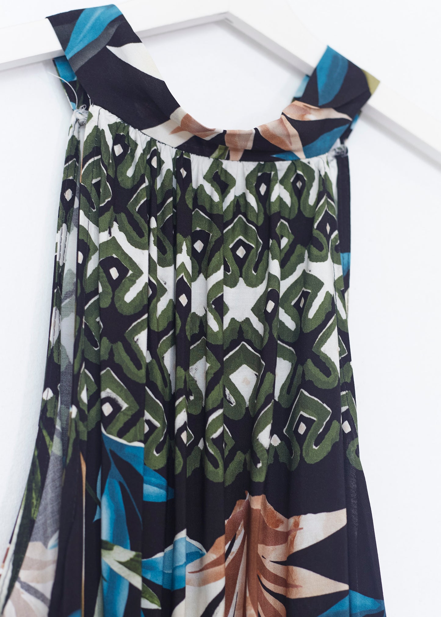 Leaves halter dress
