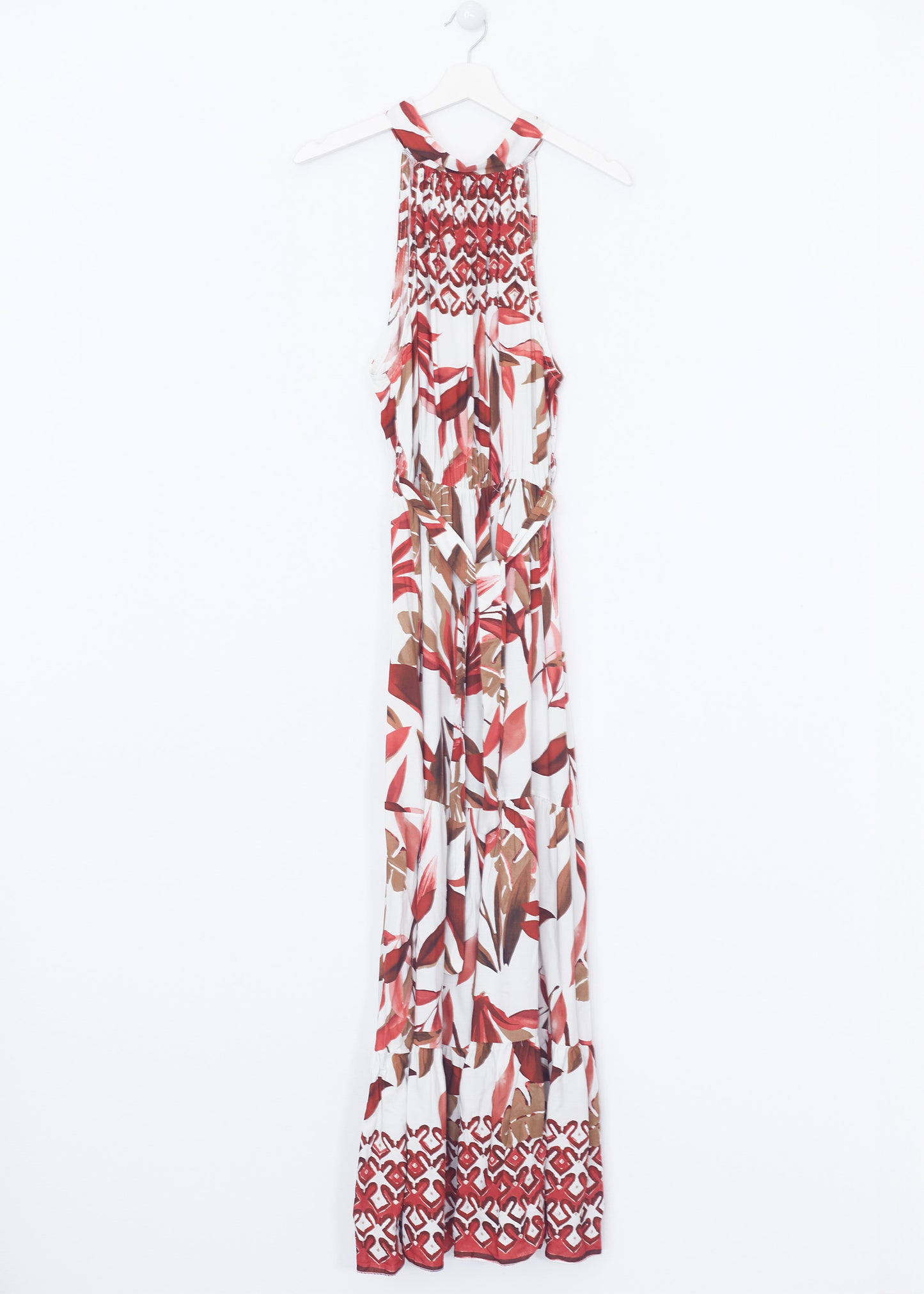 Leaves halter dress
