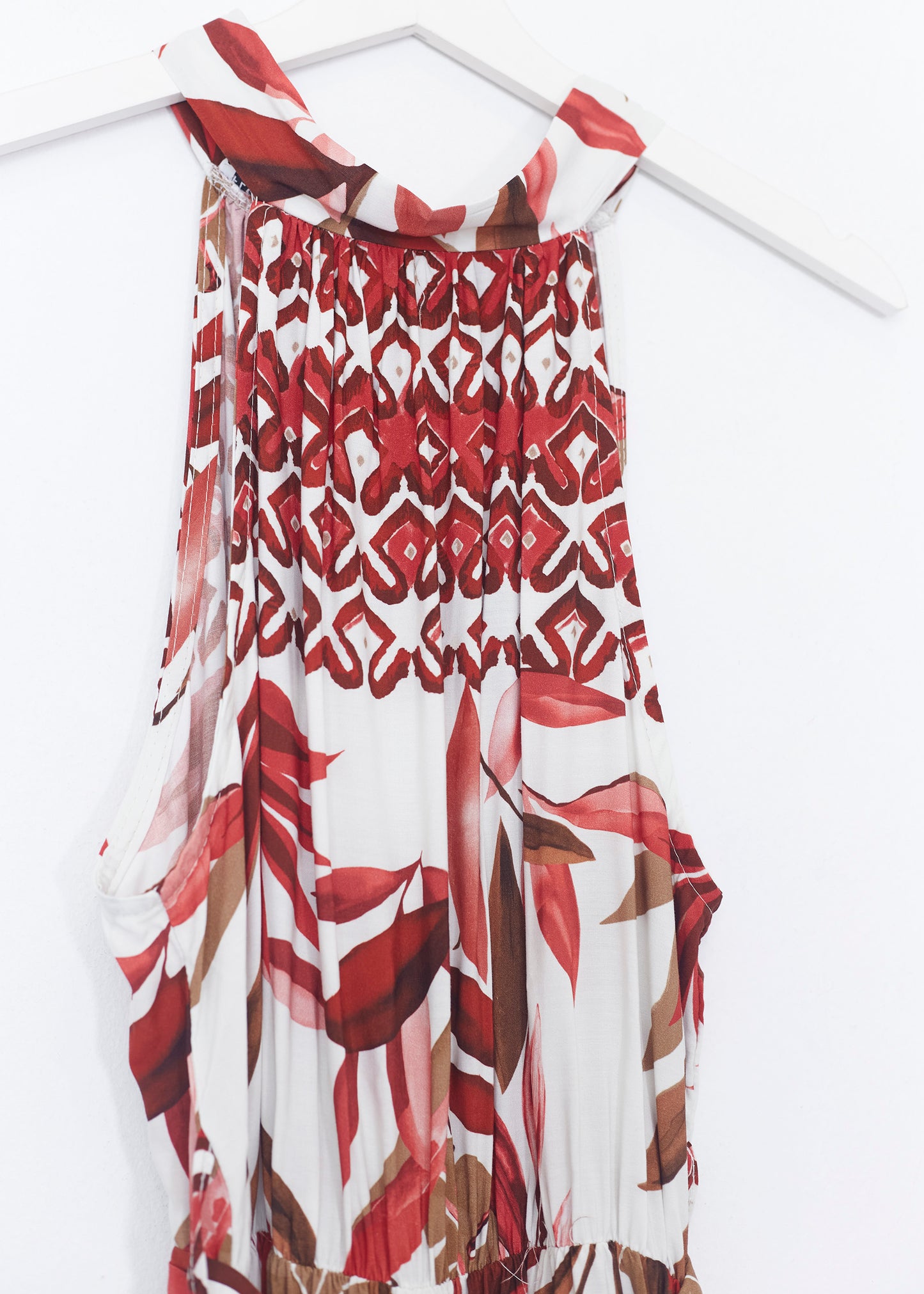 Leaves halter dress