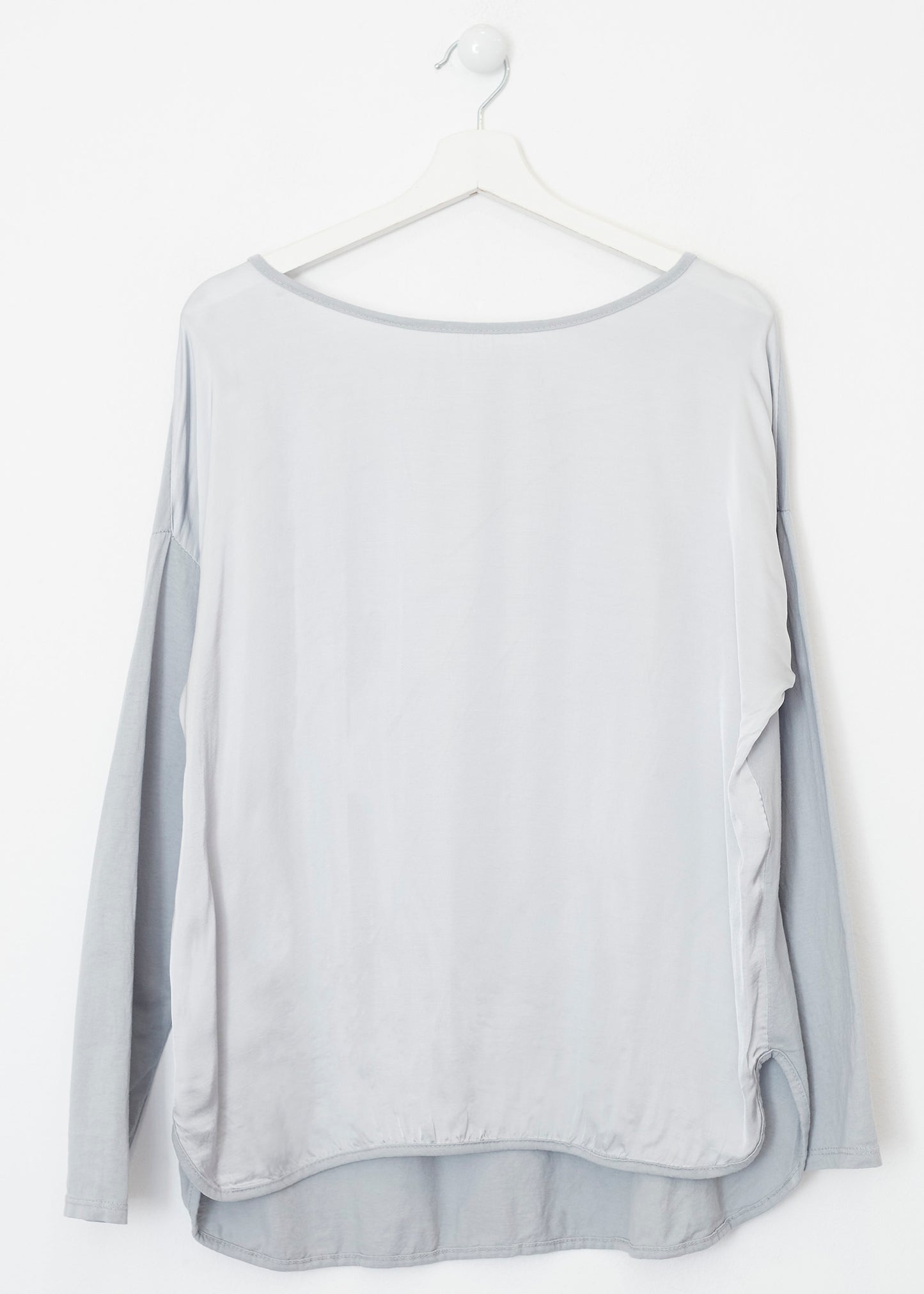 Camiseta bimateria raso cuello redondo