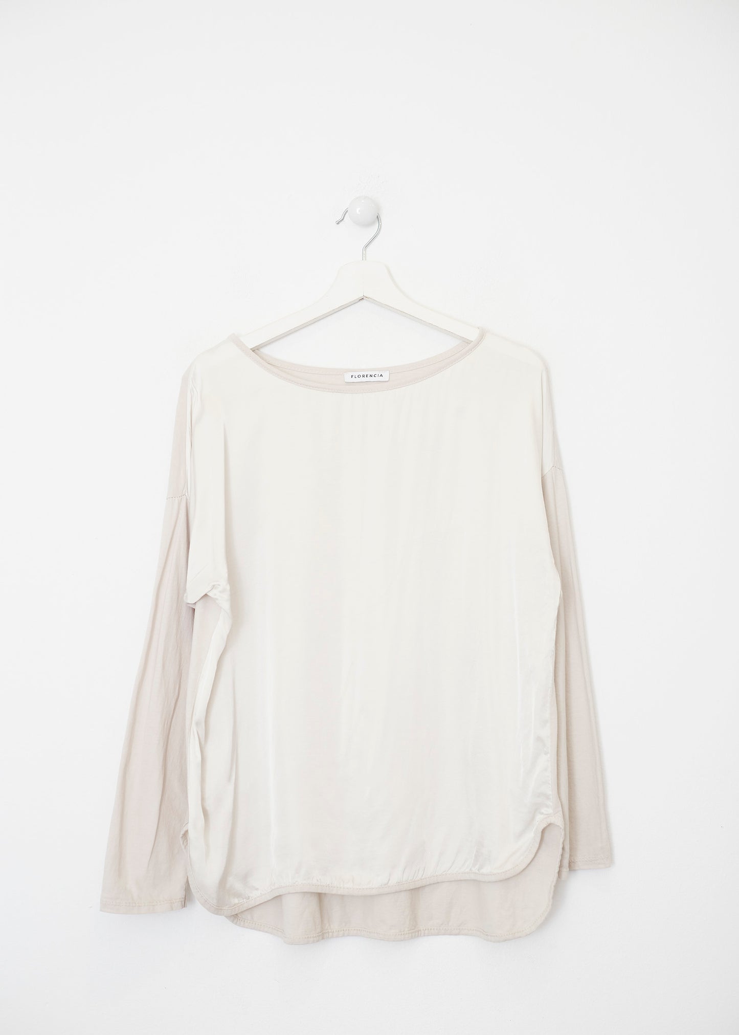 Camiseta bimateria raso cuello redondo
