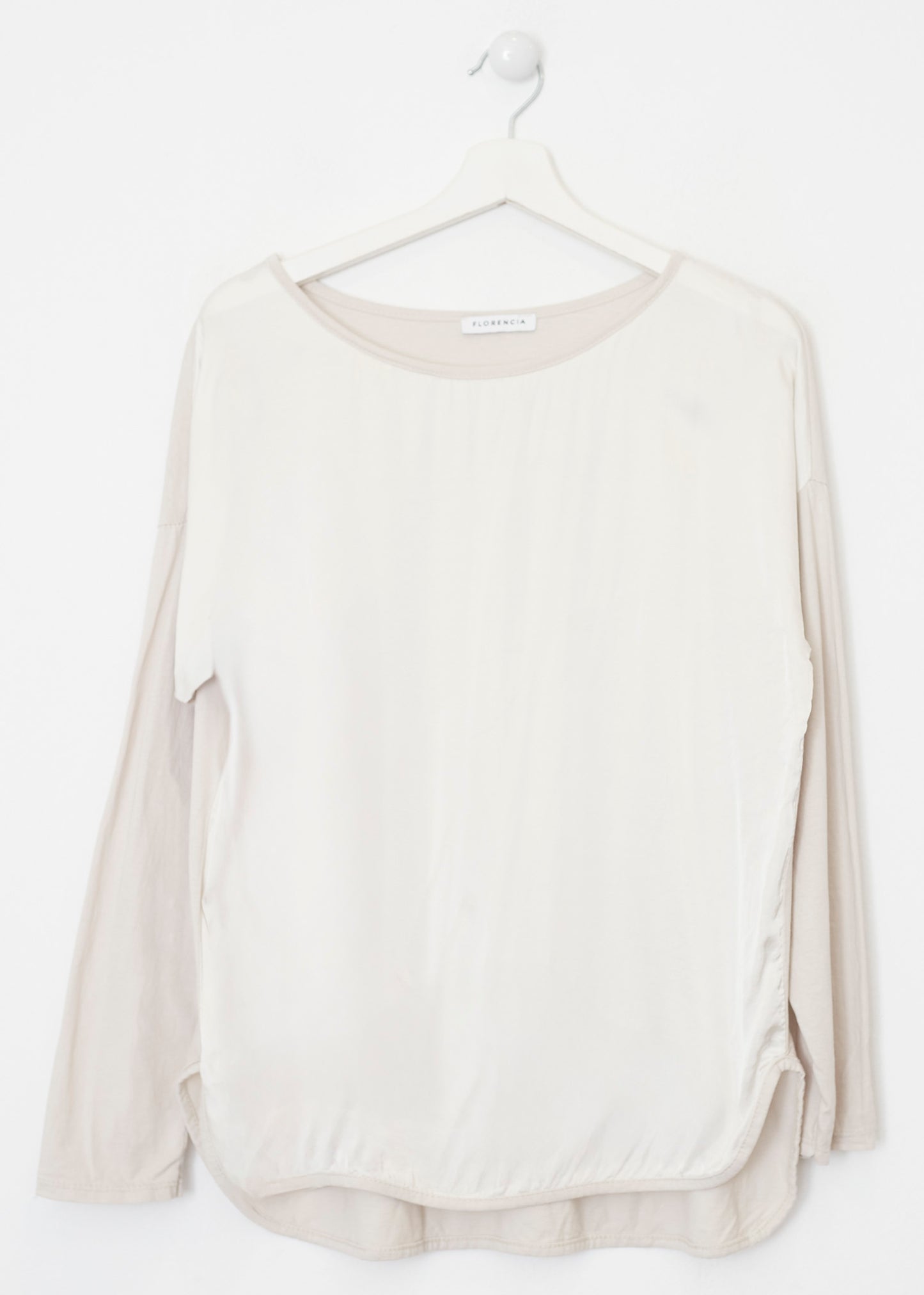 Camiseta bimateria raso cuello redondo