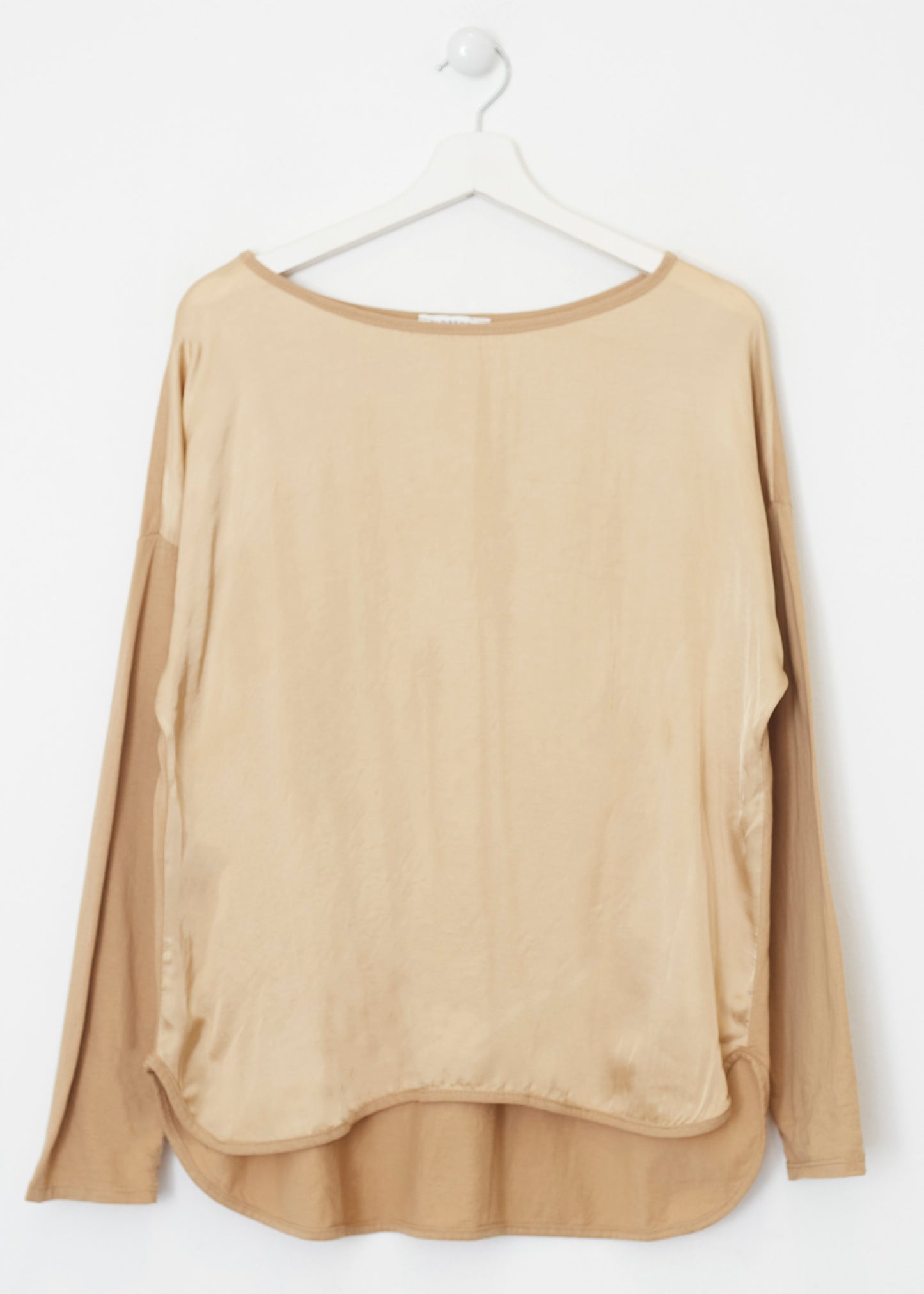 Camiseta bimateria raso cuello redondo