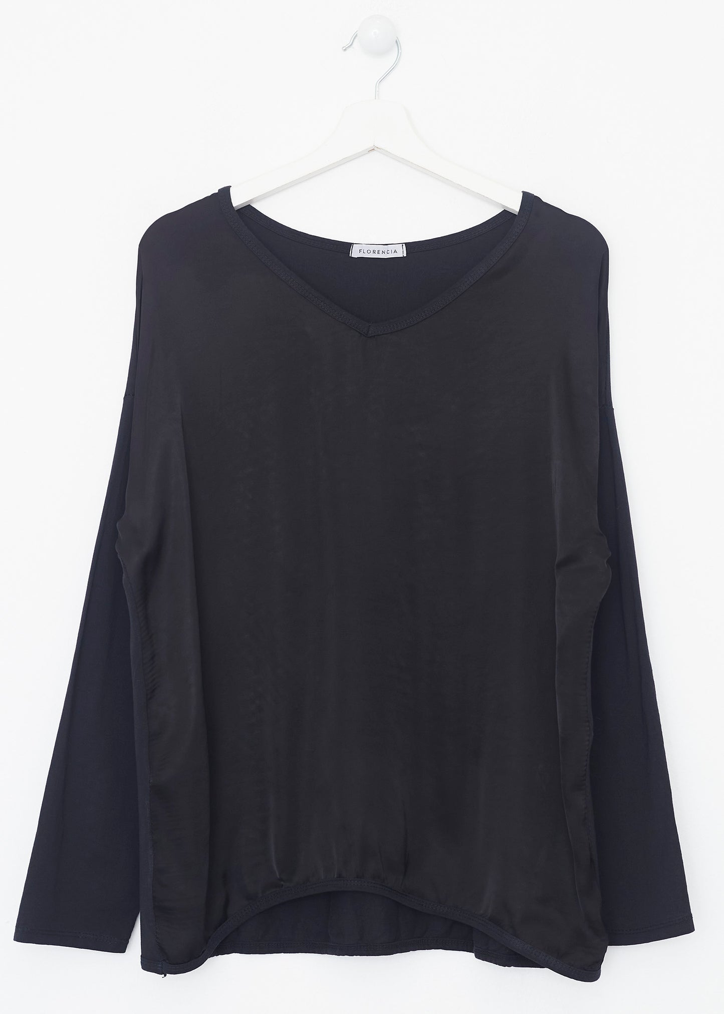 Camiseta bimateria raso cuello punta