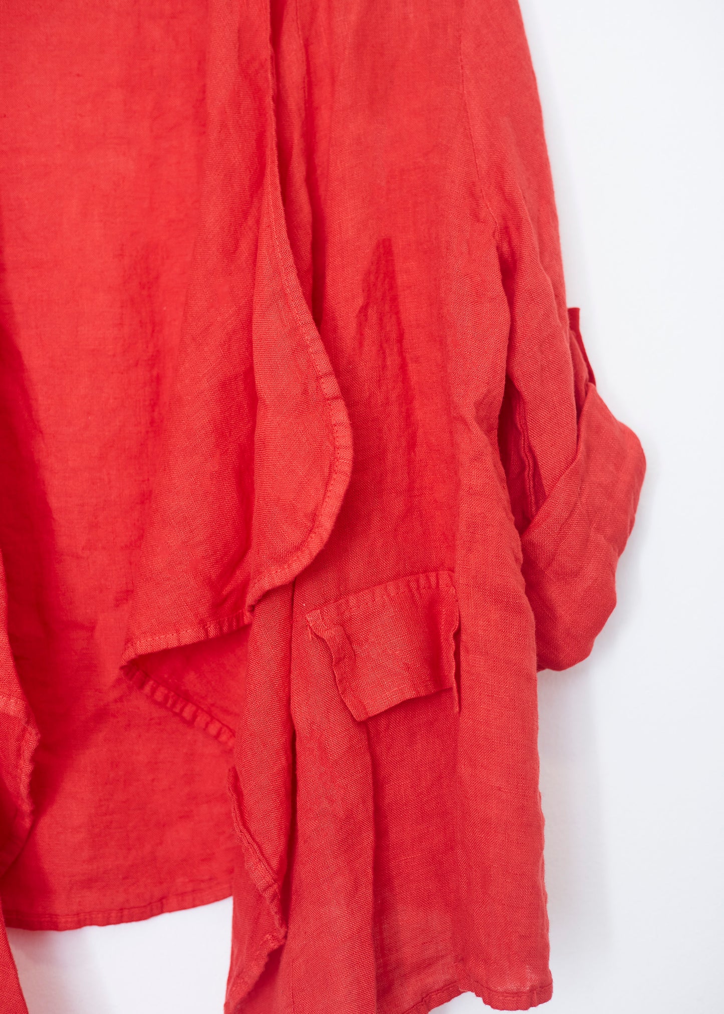 Asymmetrical linen light jacket