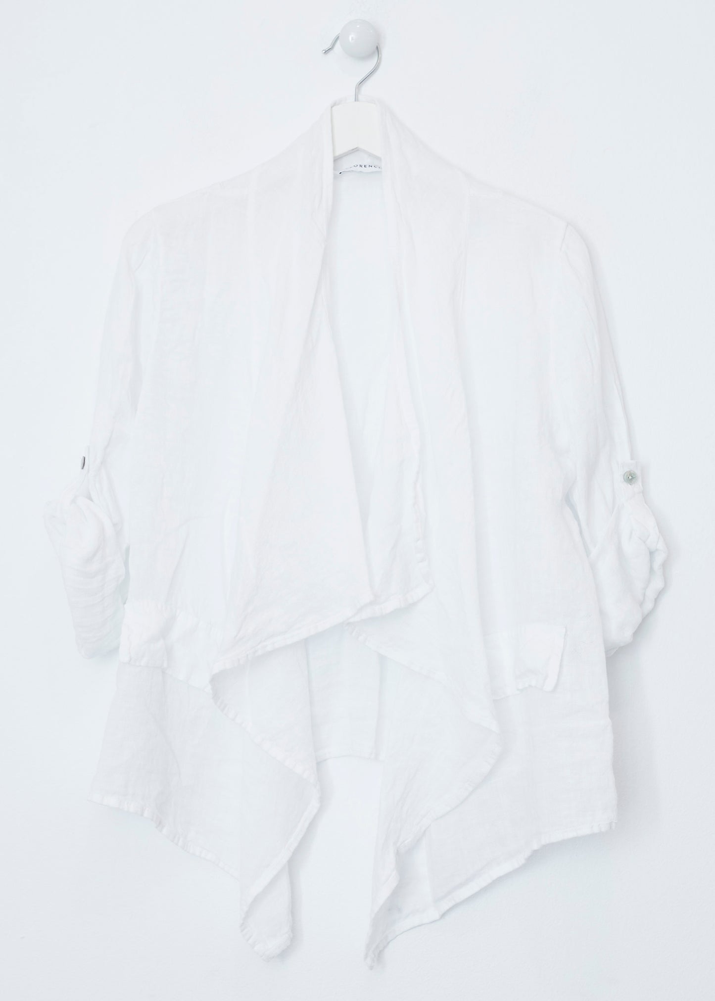 Asymmetrical linen light jacket