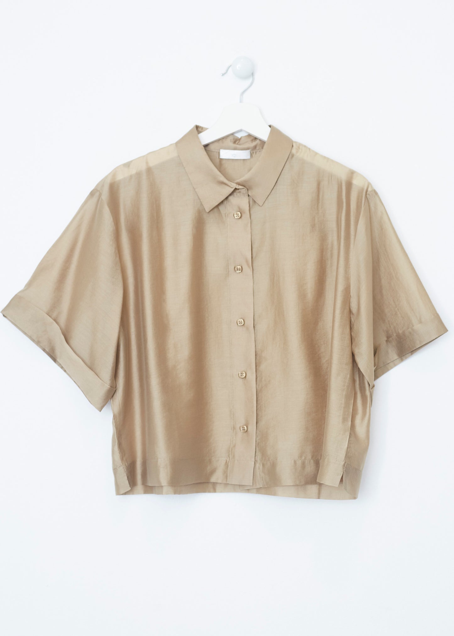 Short sleeve organza shirt