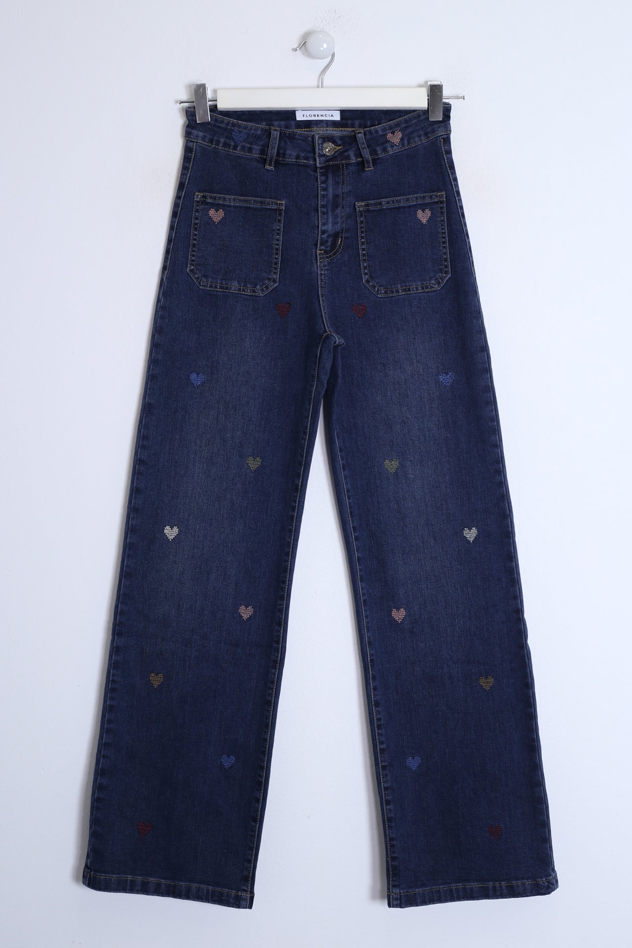 Jeans corazones bolsillos