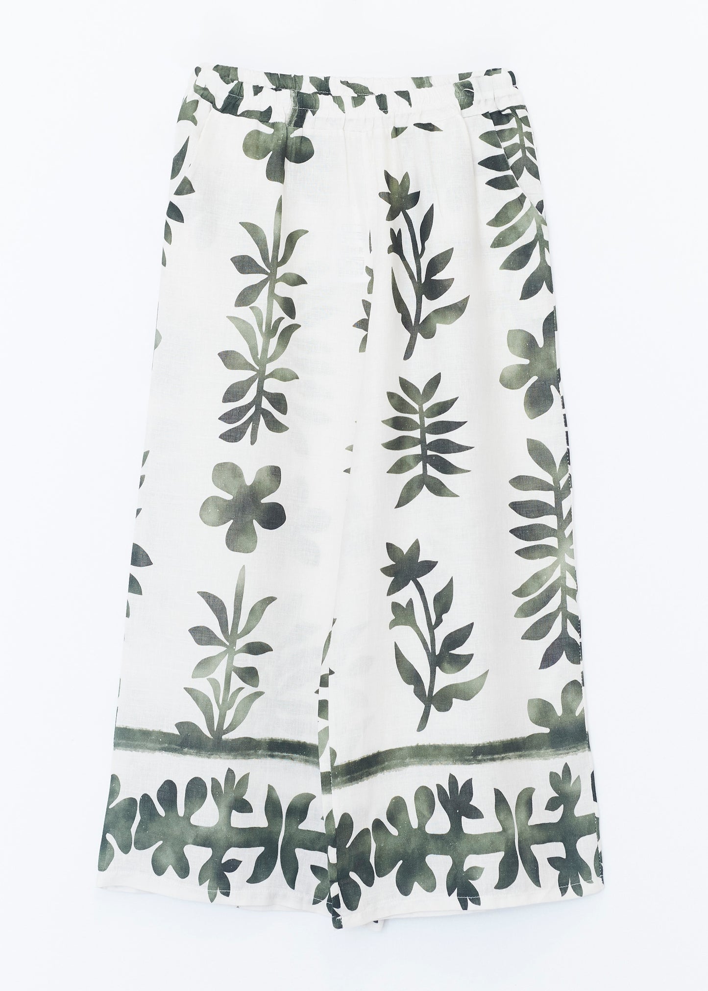 Linen trousers with border