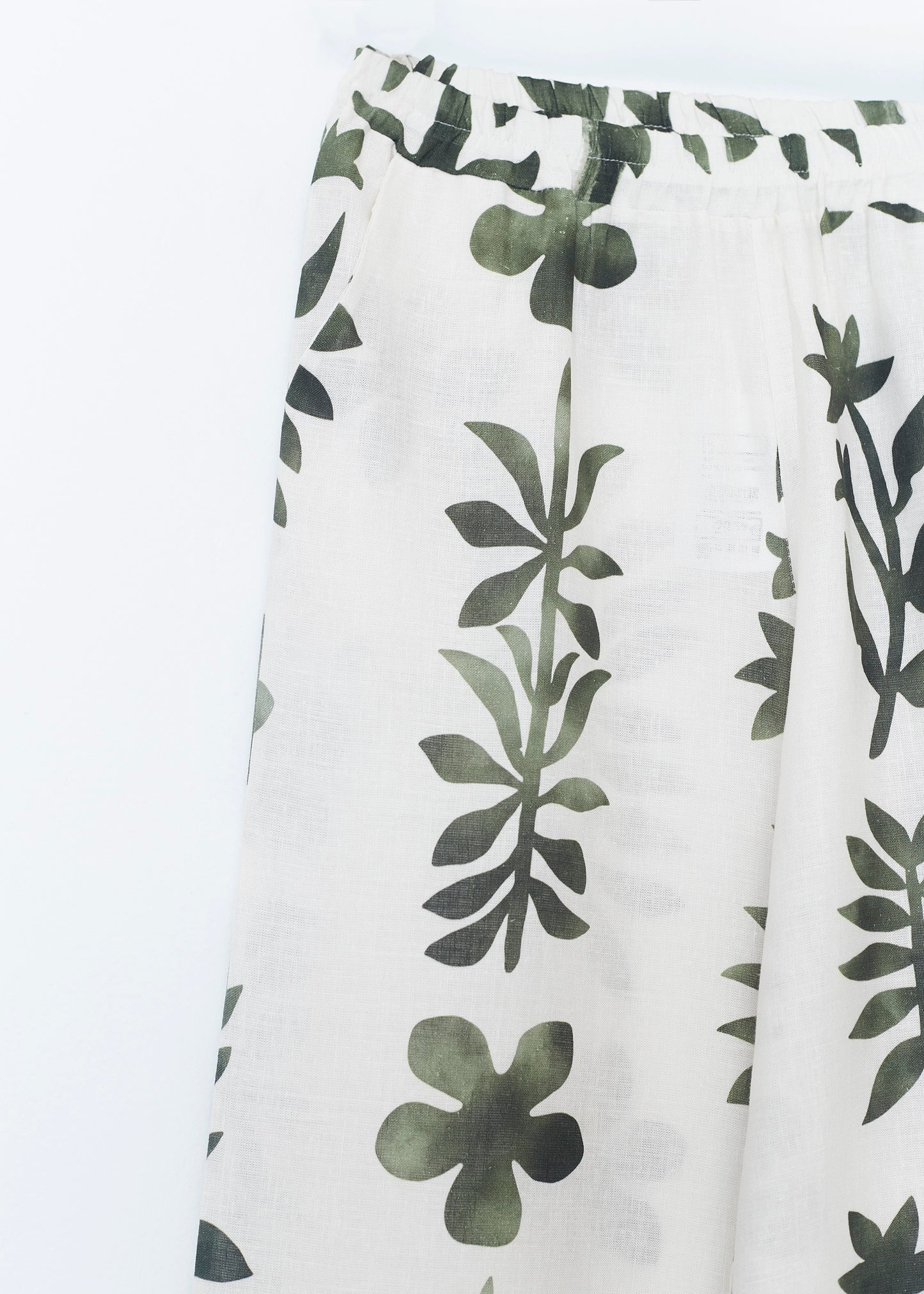 Linen trousers with border