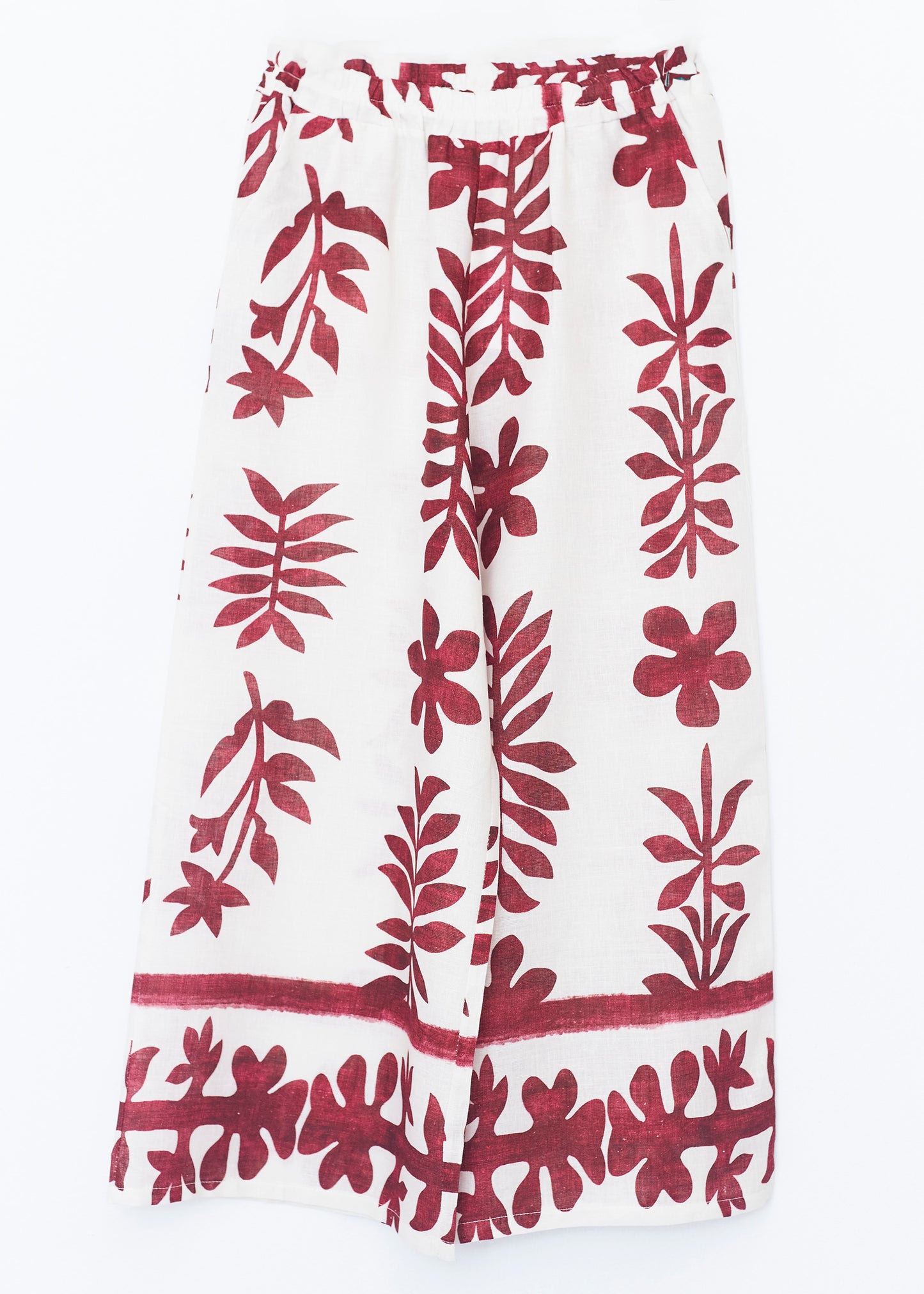 Linen trousers with border