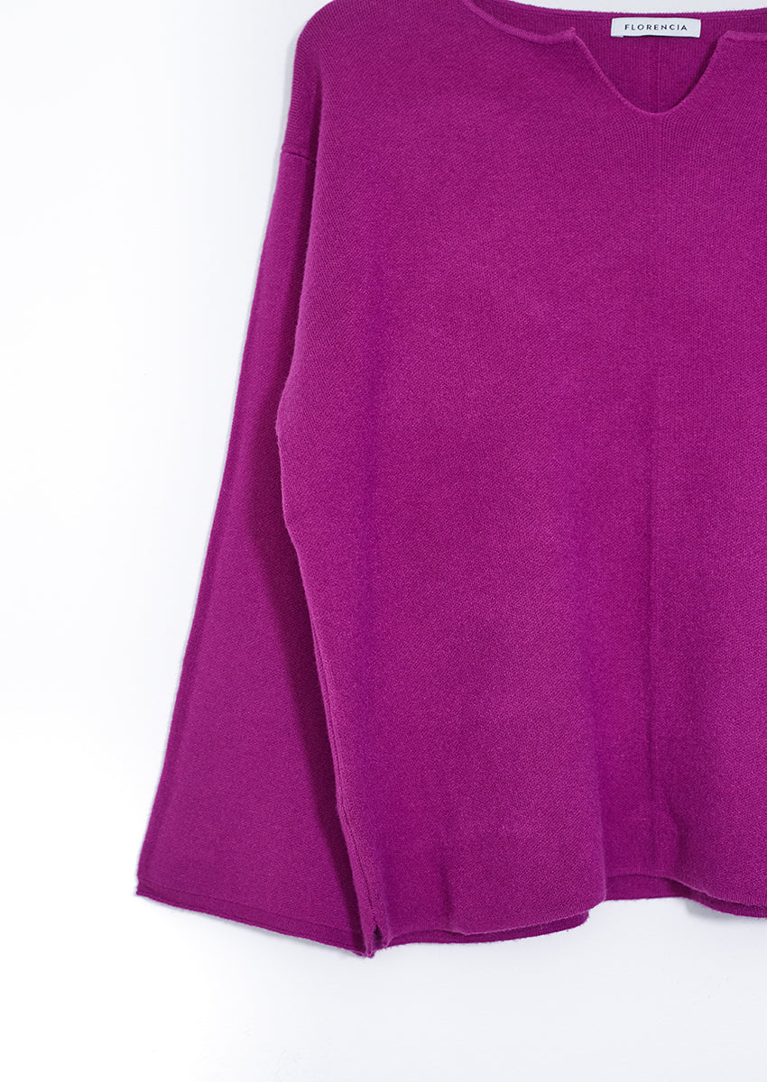 Open neck sweater