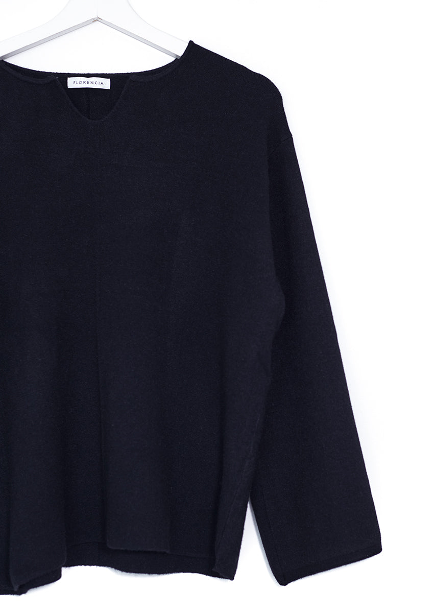 Open neck sweater