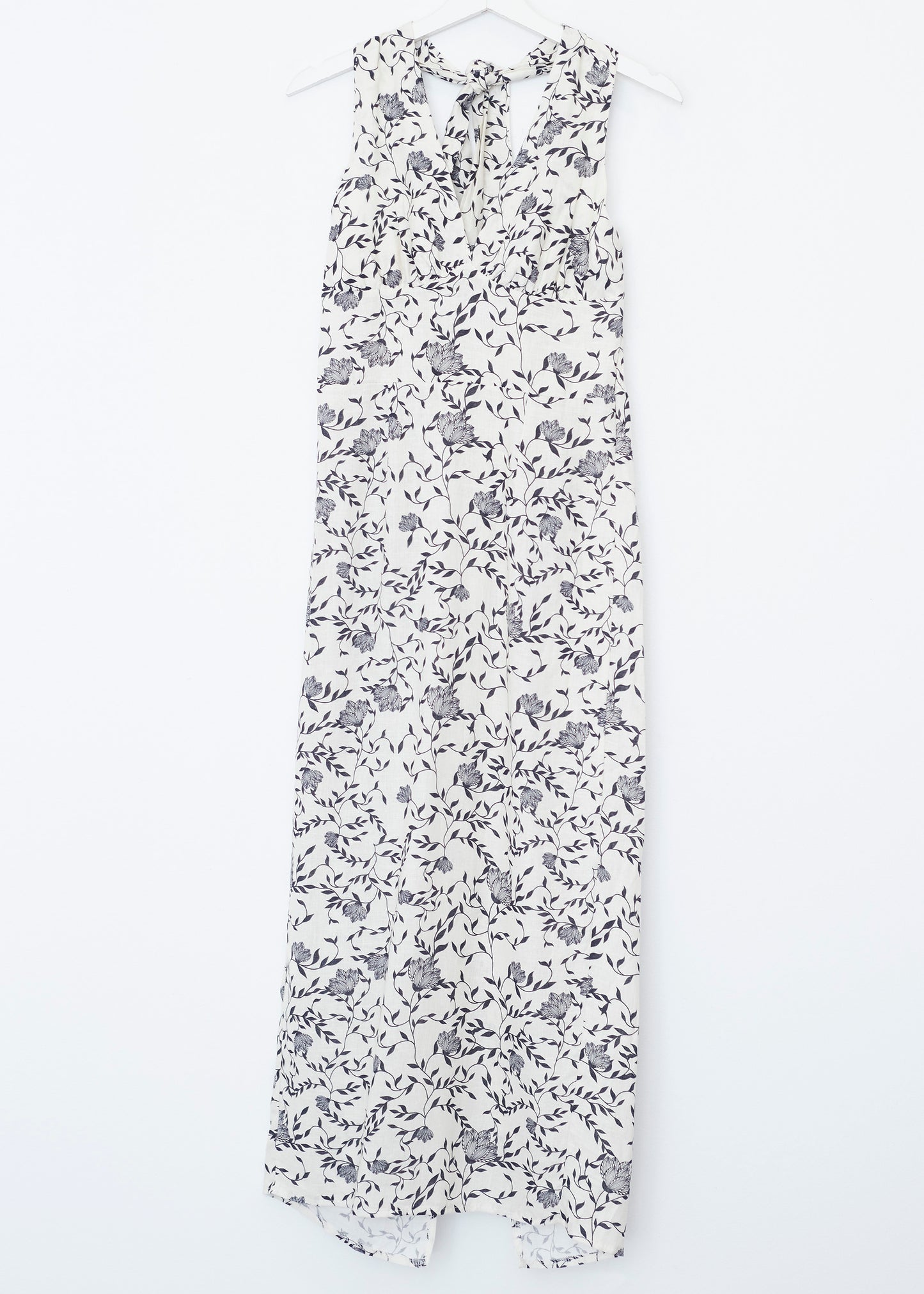 Vestido lino estampado halter