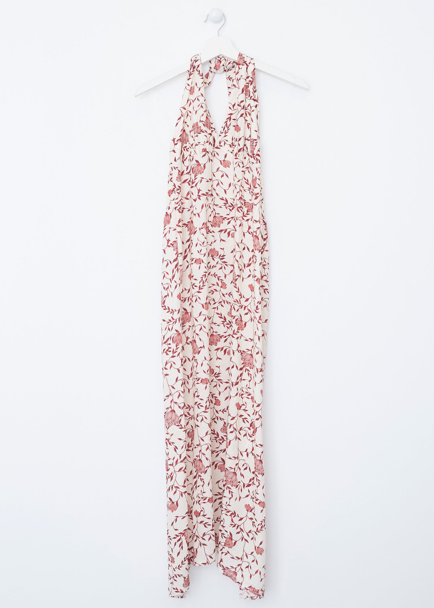 Vestido lino estampado halter