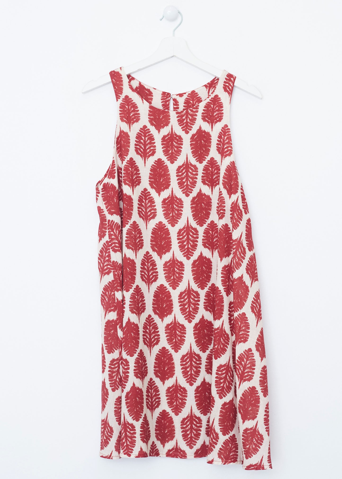 Vestido corto lino estampado