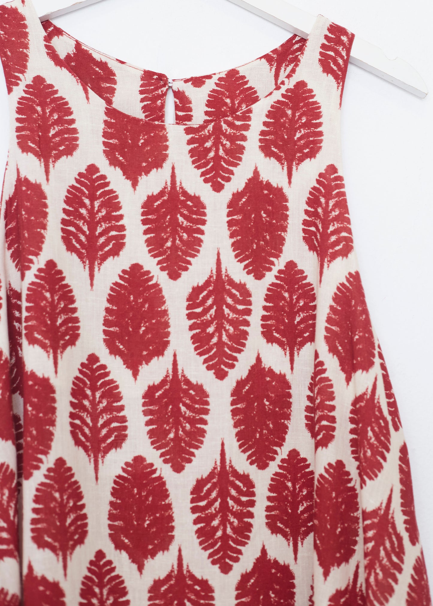 Vestido corto lino estampado