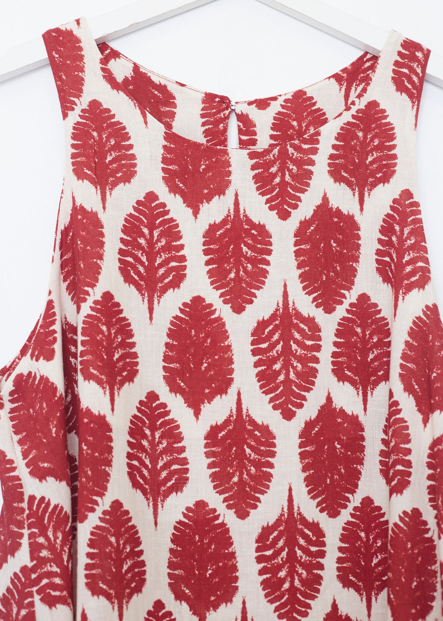 Vestido corto lino estampado