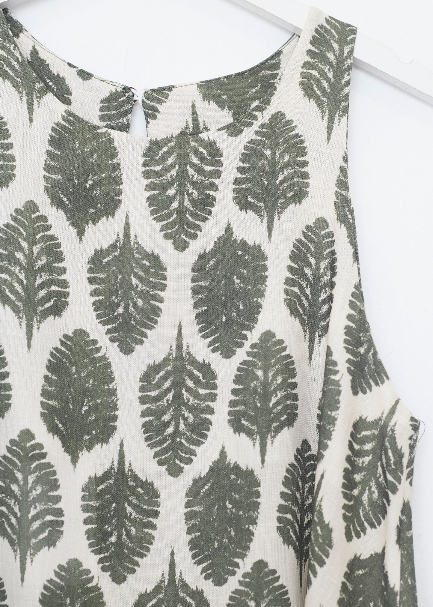 Vestido corto lino estampado