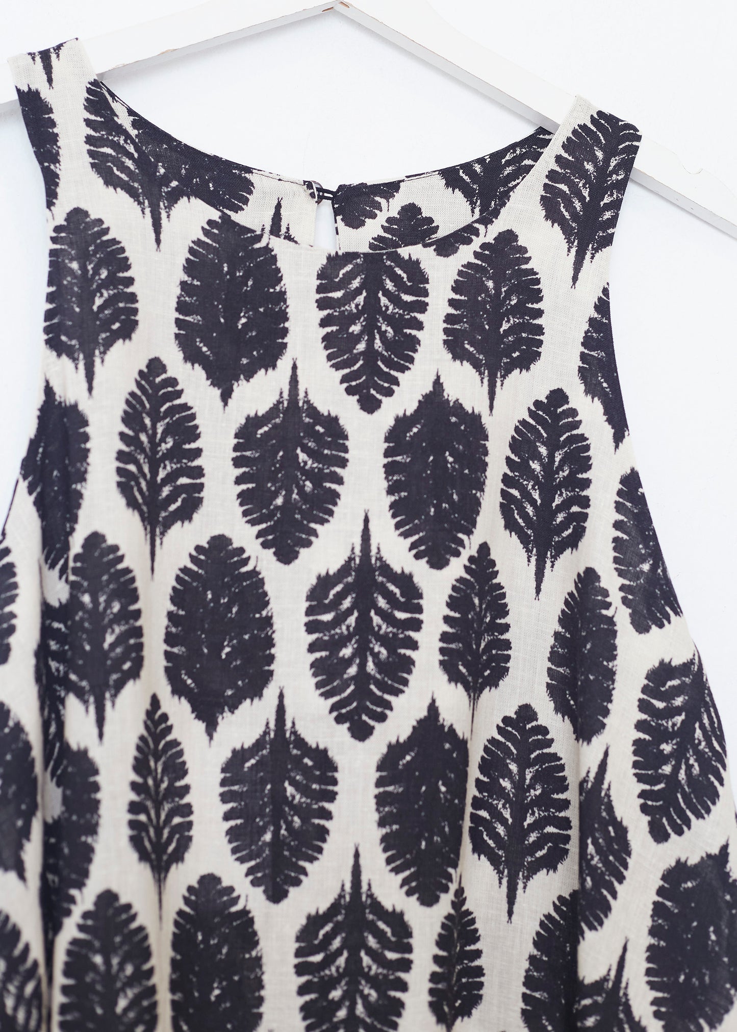 Vestido corto lino estampado