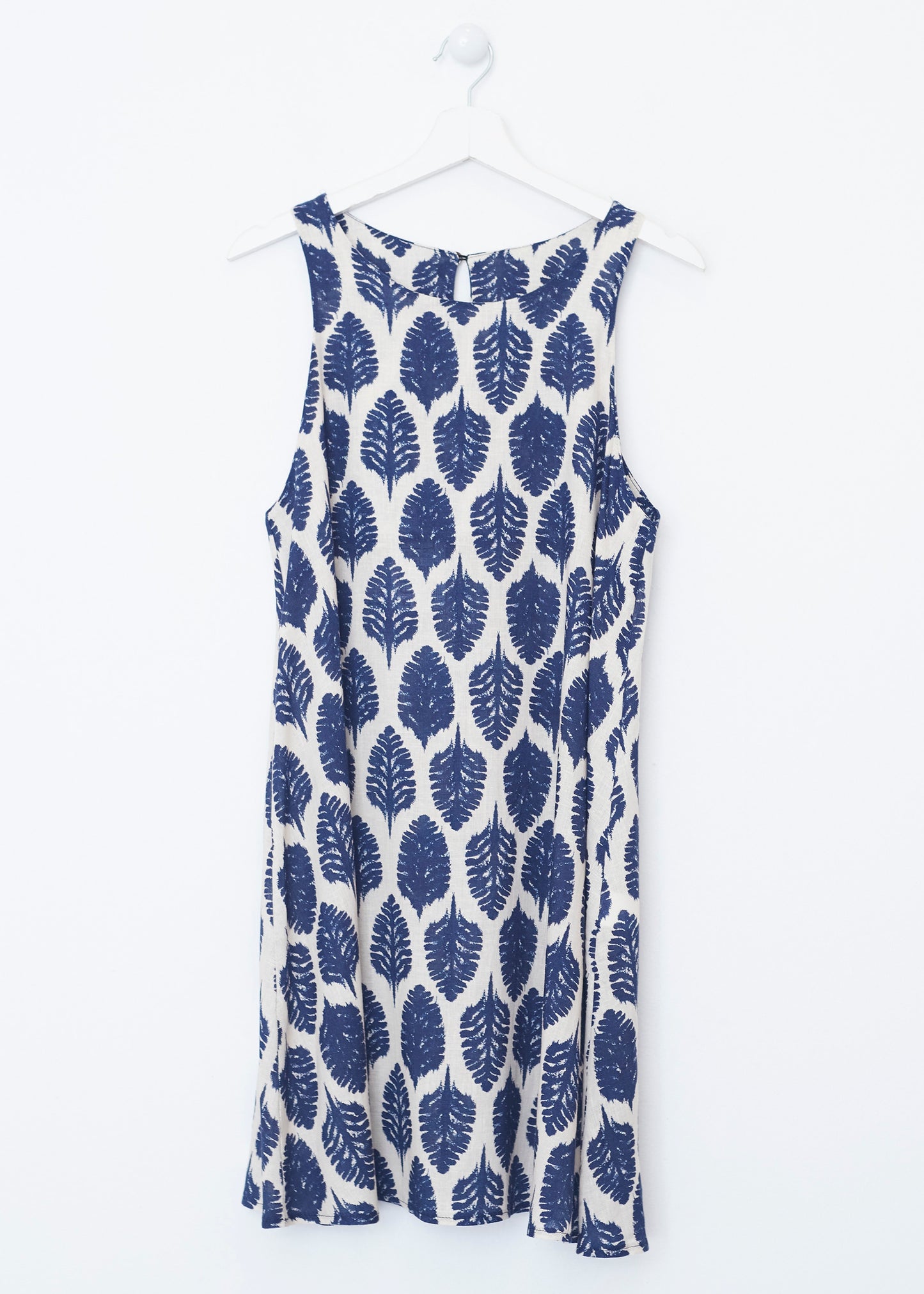 Vestido corto lino estampado