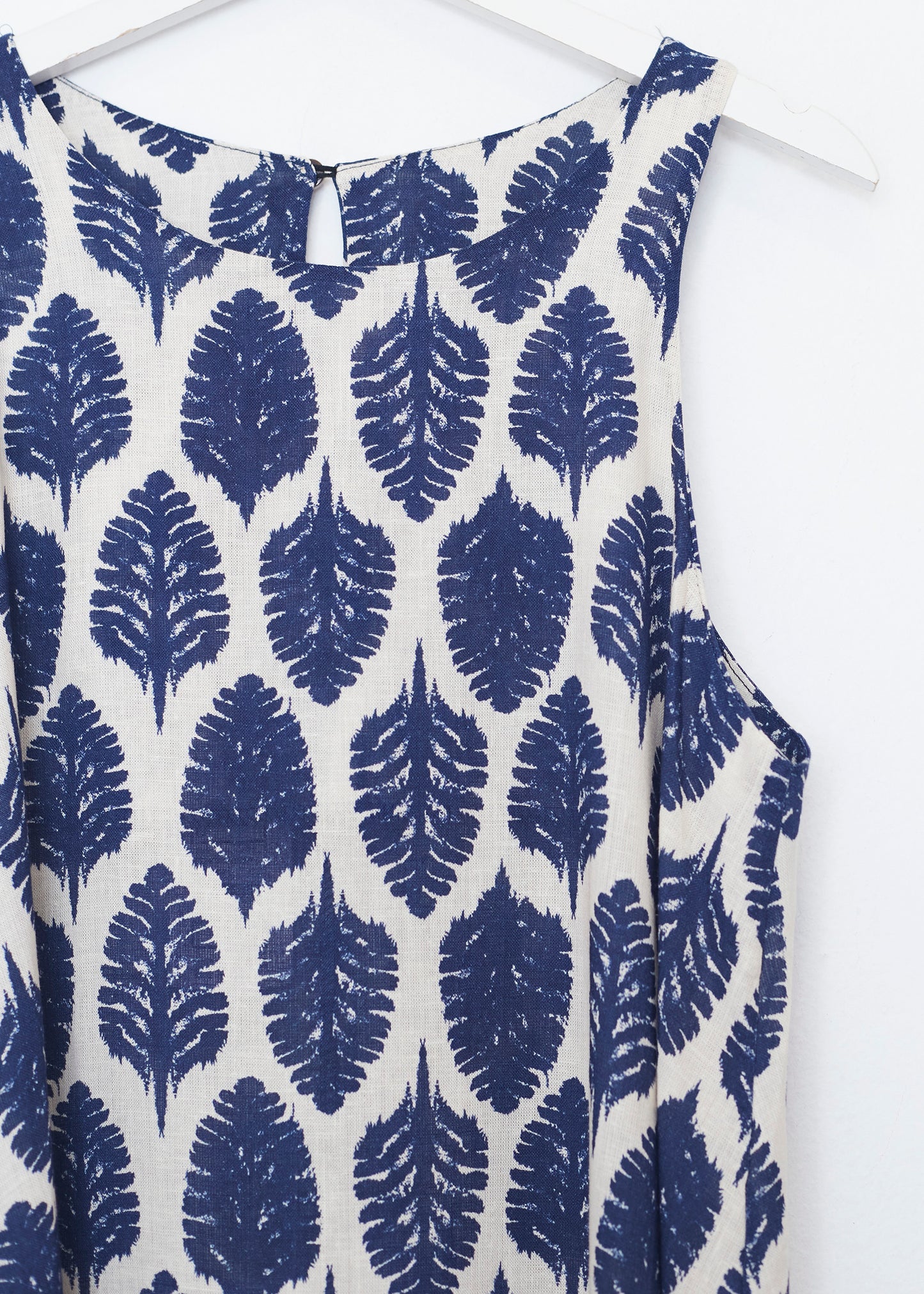 Vestido corto lino estampado