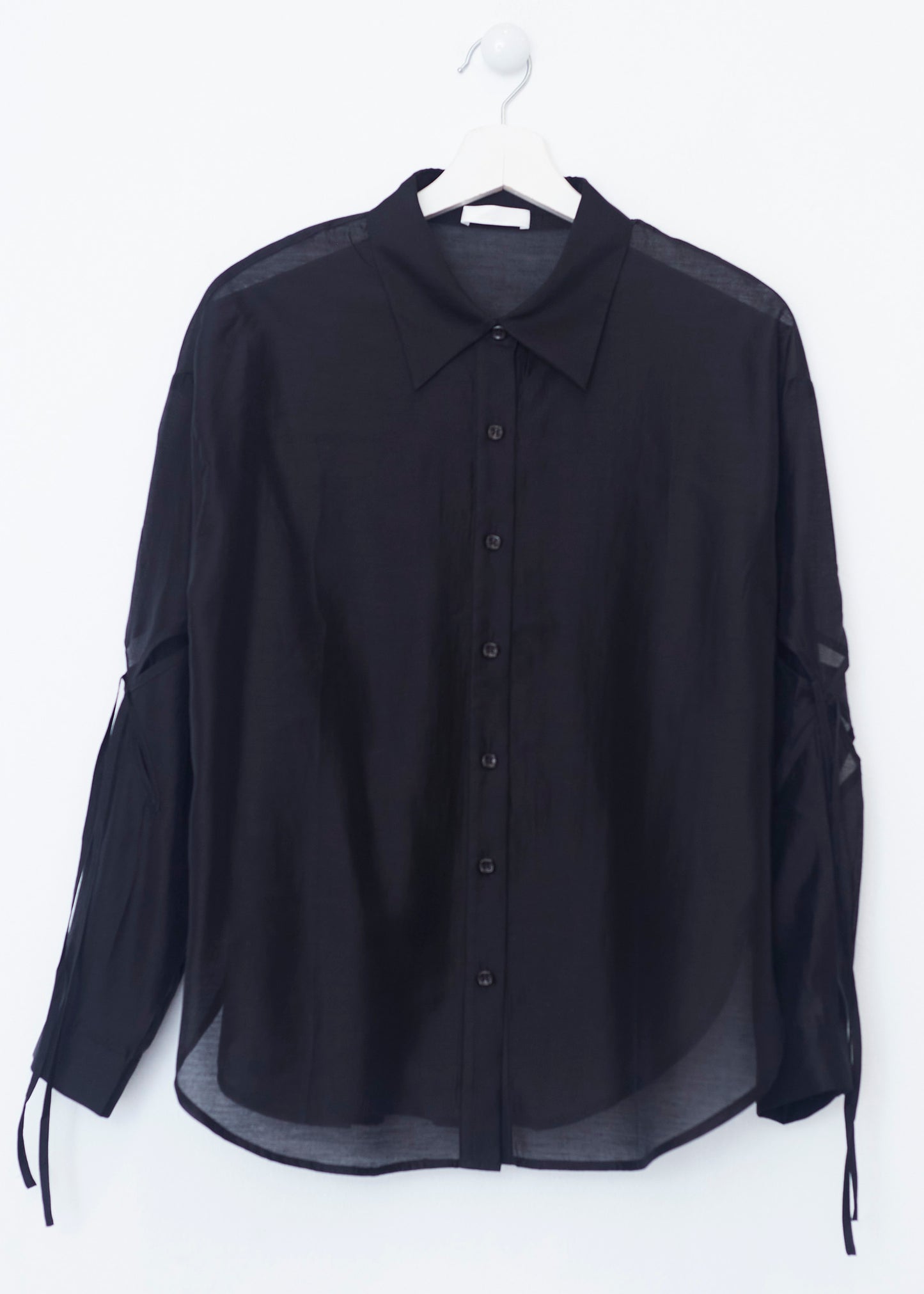 Organza shirt with openings