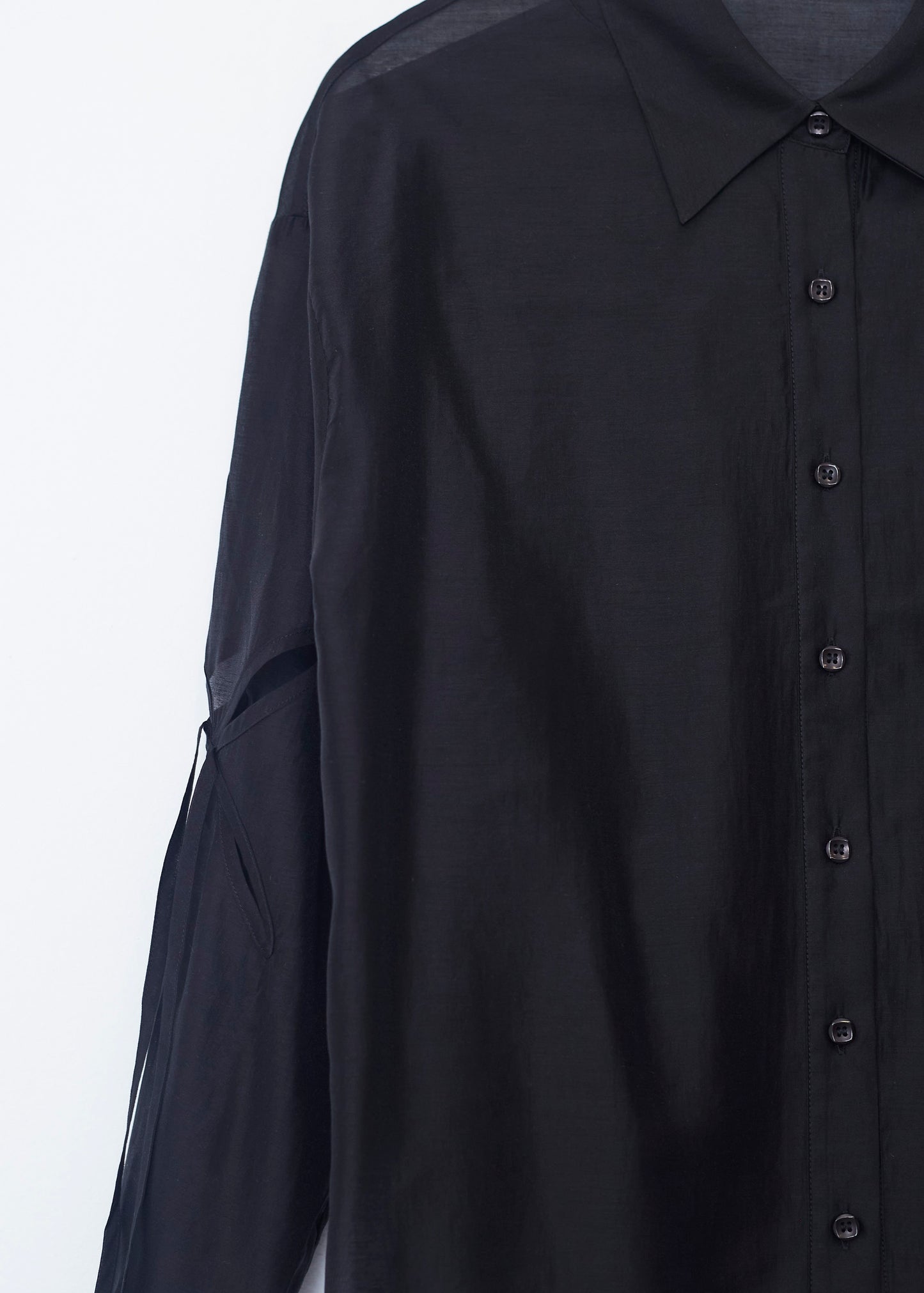 Organza shirt with openings