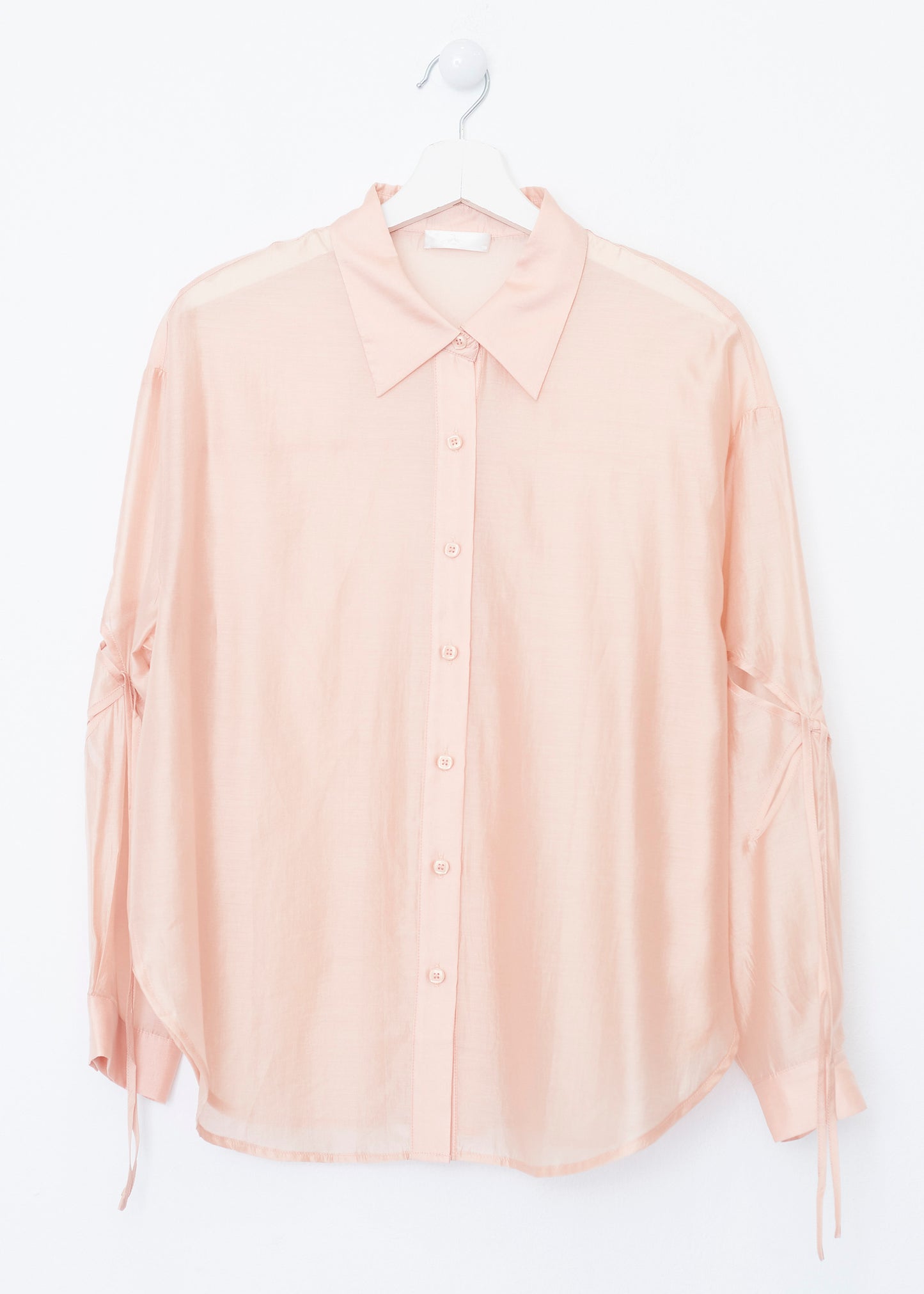 Organza shirt with openings