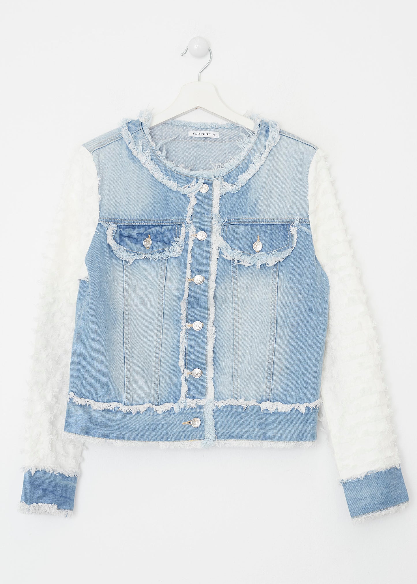 Cazadora denim flecos