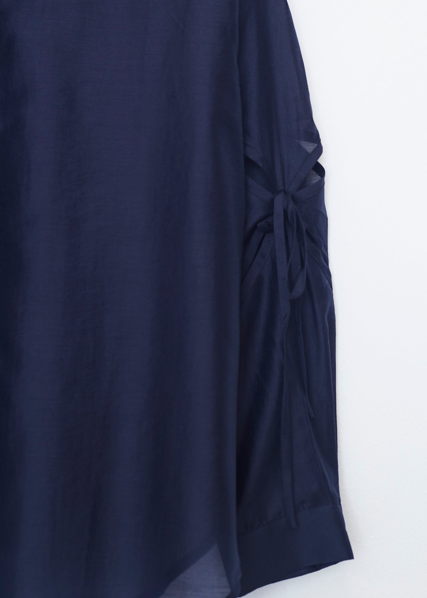 Organza shirt with openings