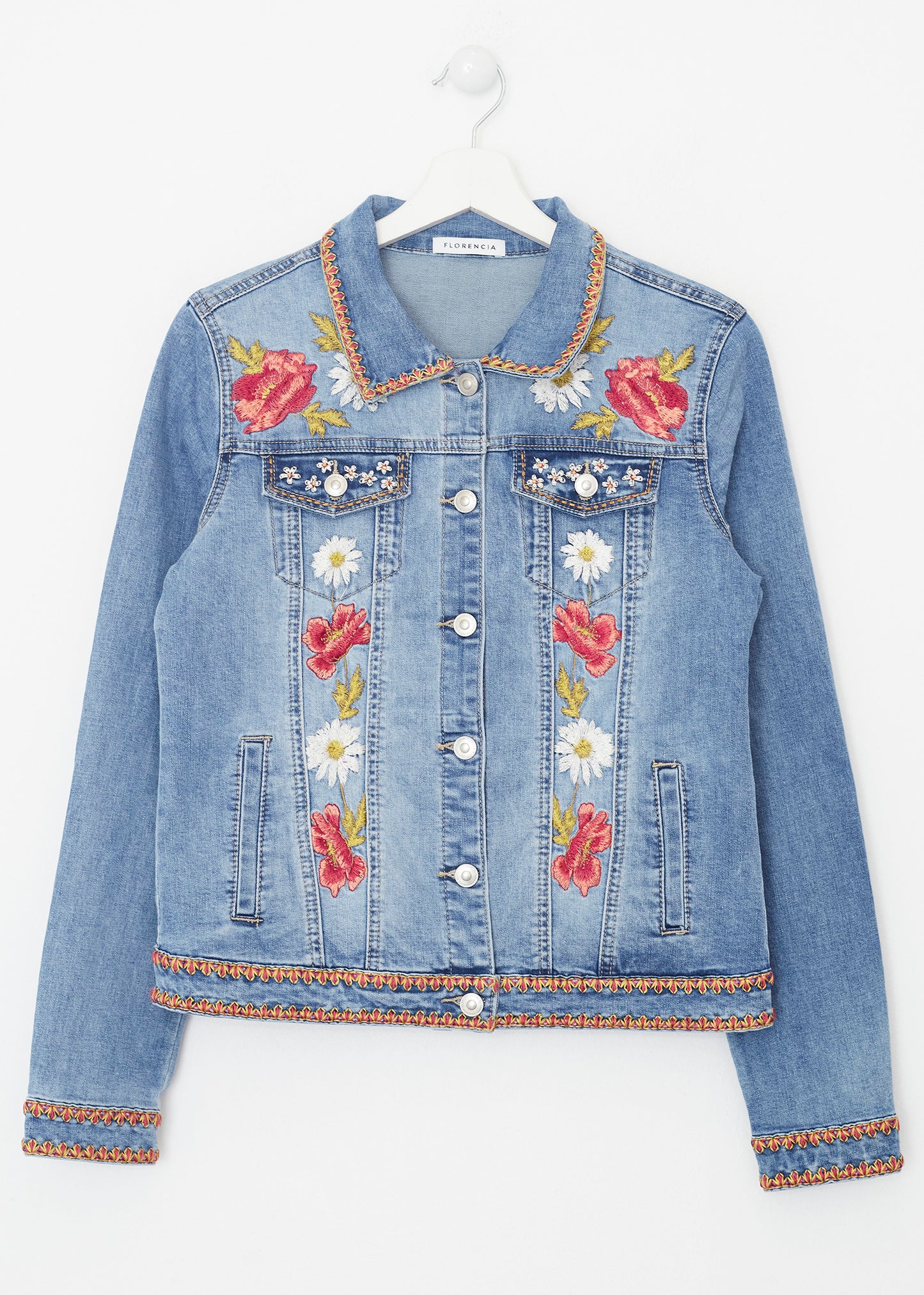 Cazadora denim bordados