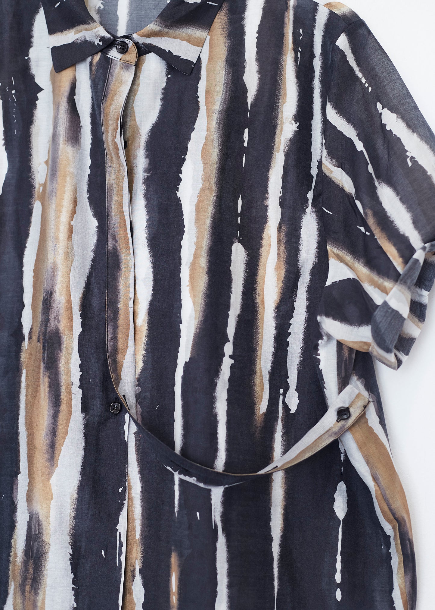 Camisa organza manga corta estampada
