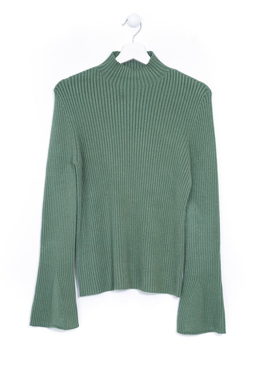 Flared sleeve sweater