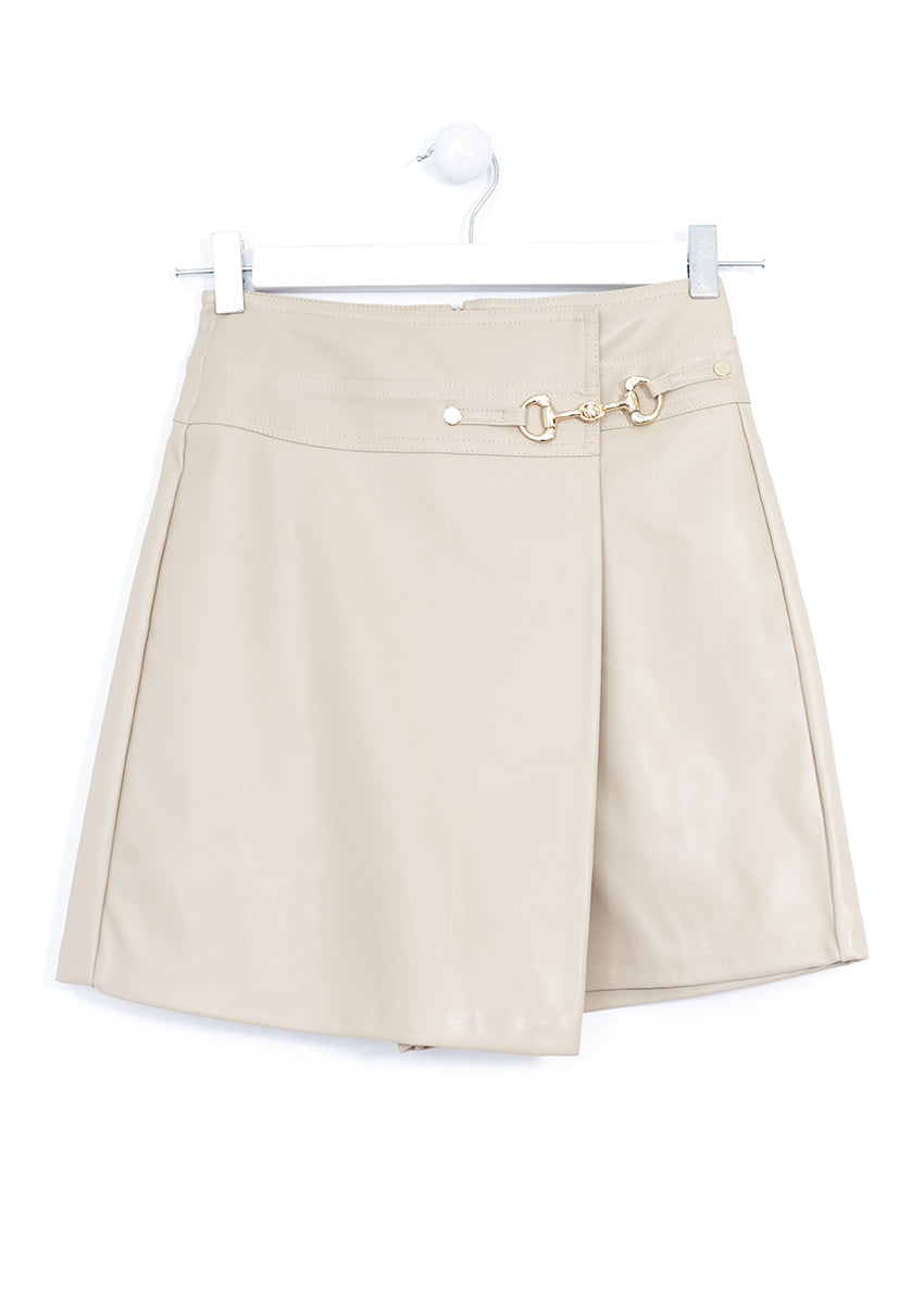 Leather effect trousers skirt