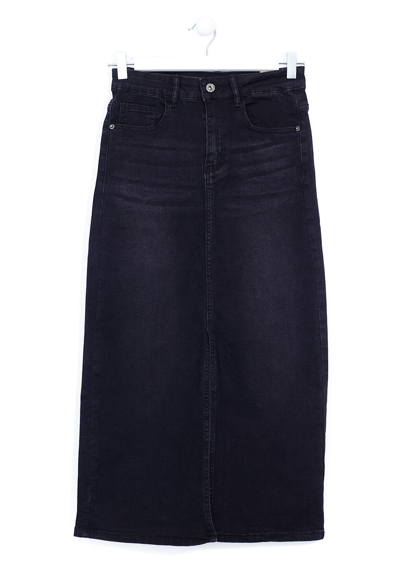 Long denim skirt