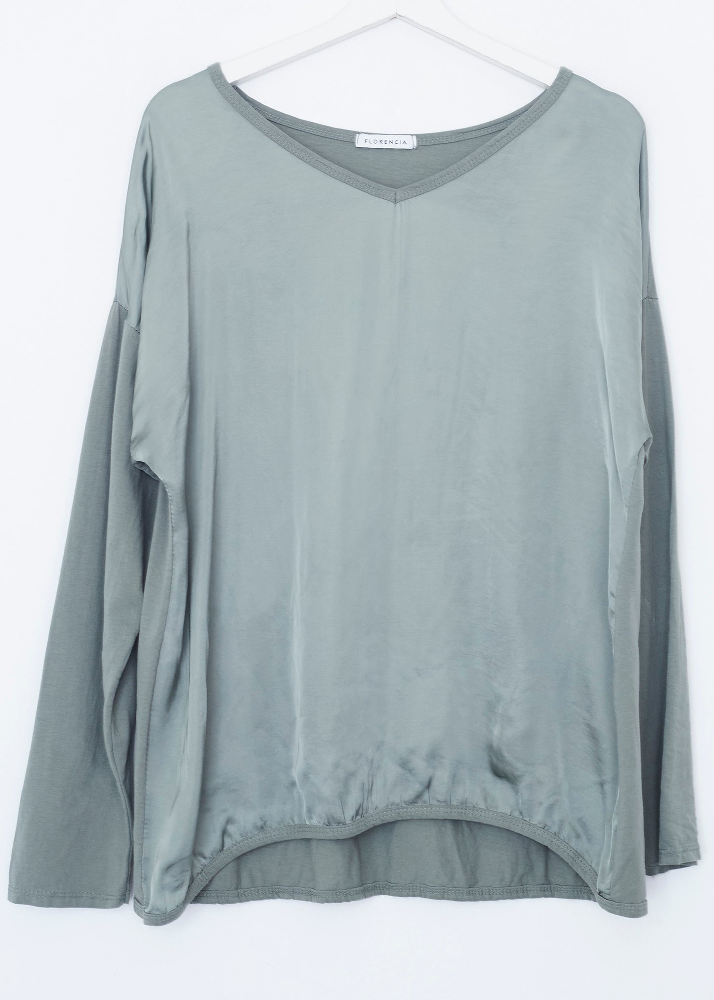 Camiseta bimateria raso cuello punta