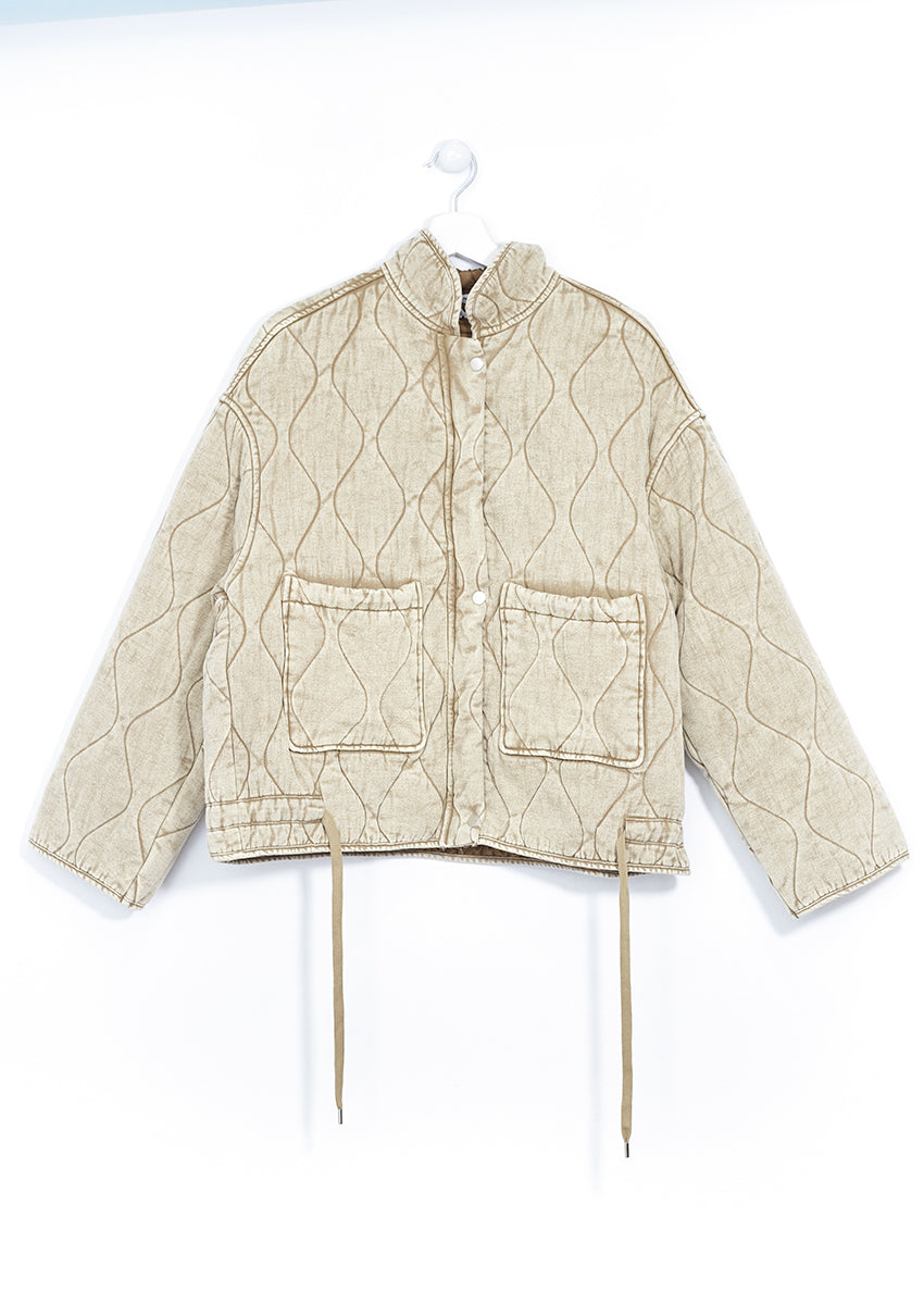 Cazadora denim acolchada