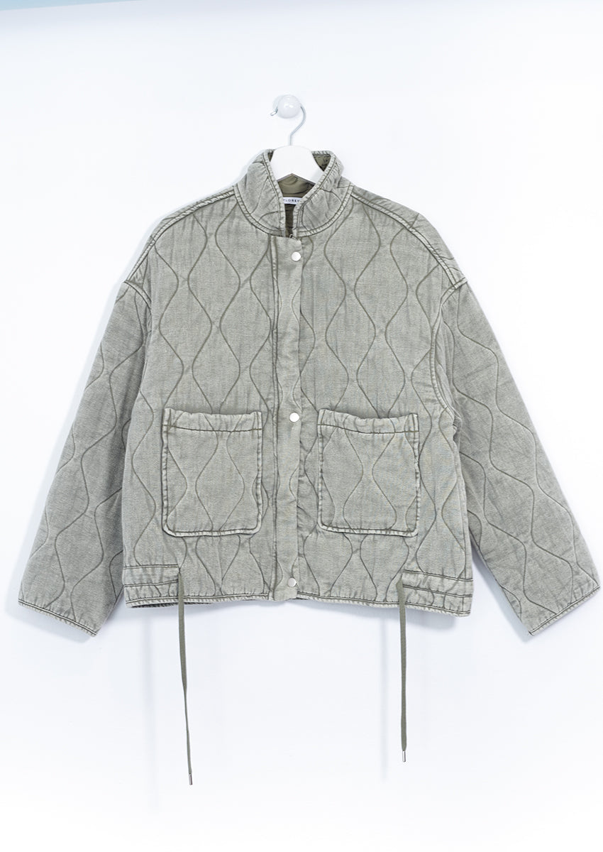 Cazadora denim acolchada
