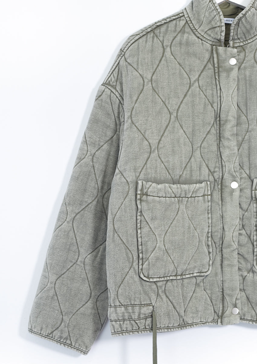 Cazadora denim acolchada