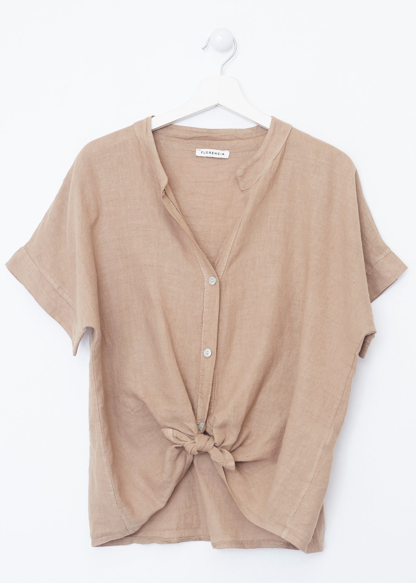 Camisa lino cuello mao