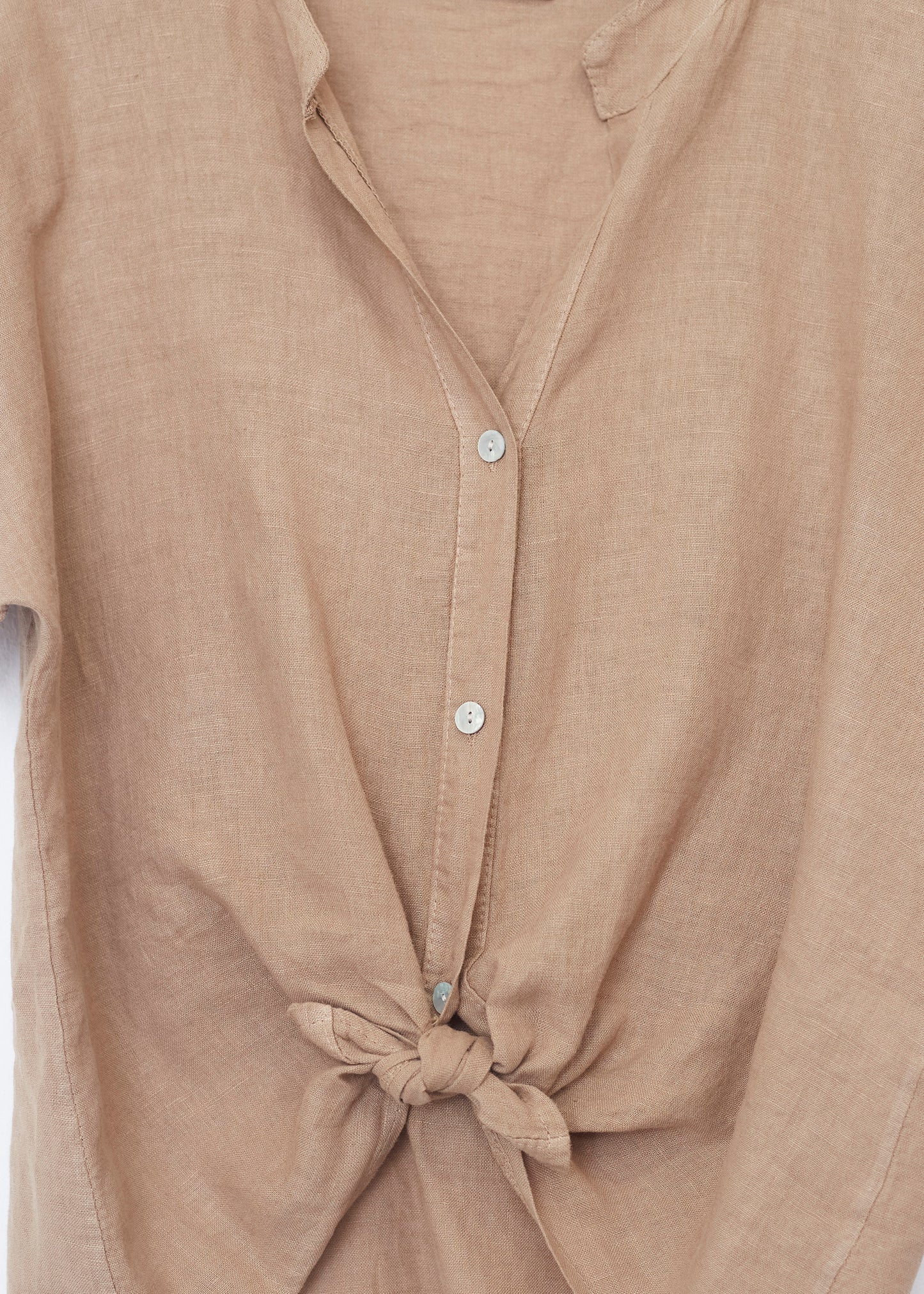 Camisa lino cuello mao